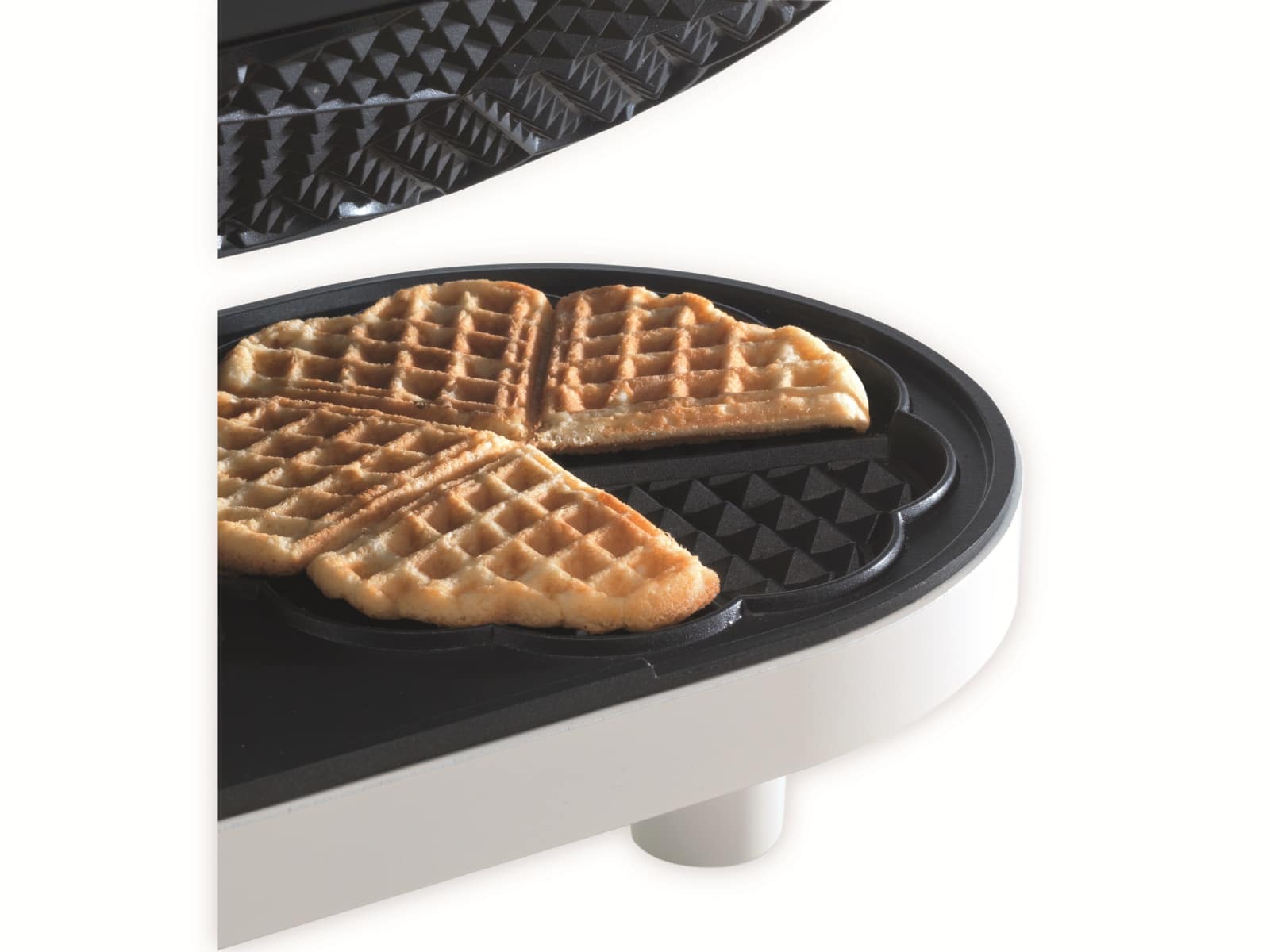 TREBS Waffeleisen 13120, 1200 W, Doppelplatten, Herzform