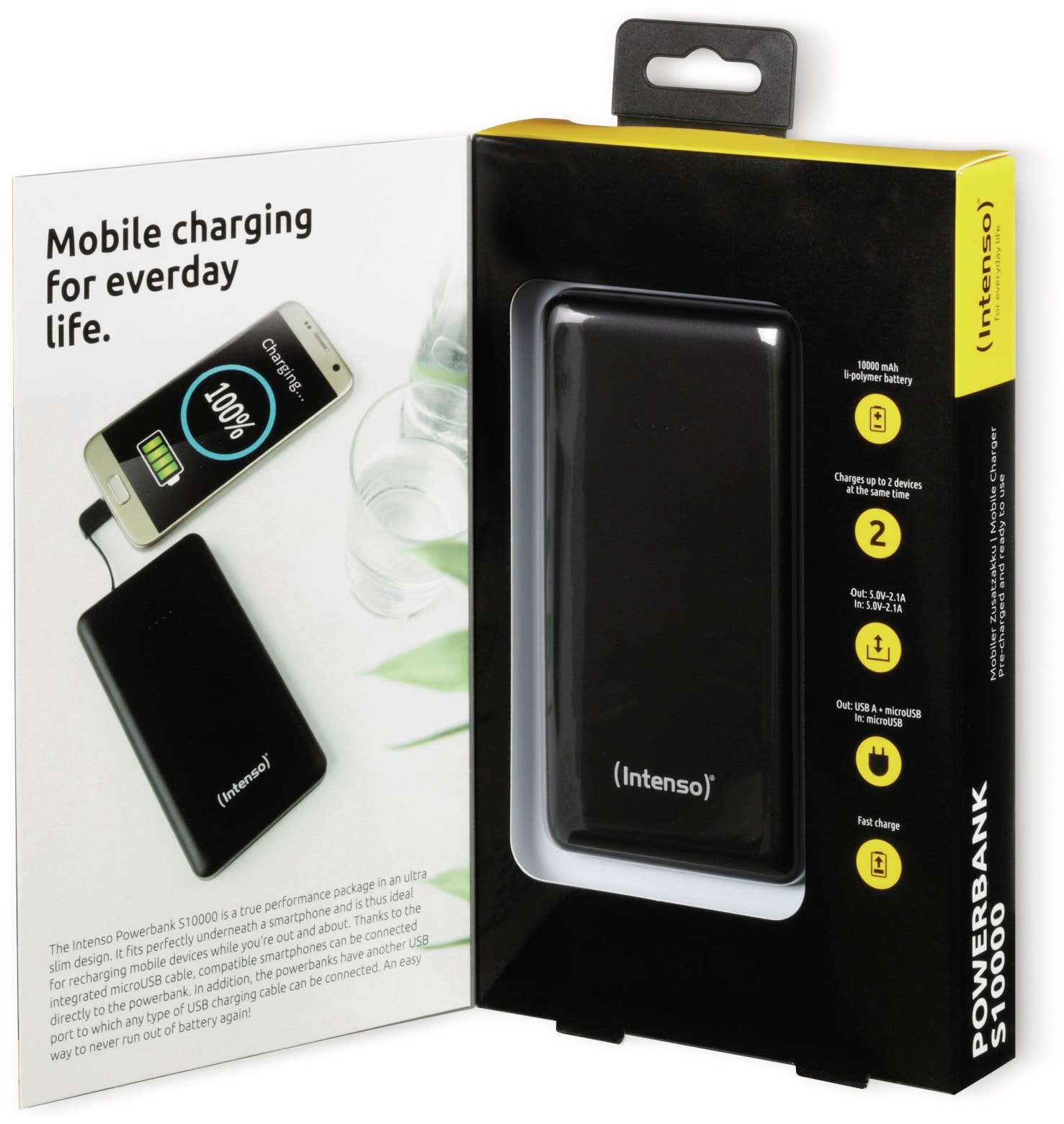 Intenso USB Powerbank 7332530 Slim S10000, 10000 mAh, schwarz