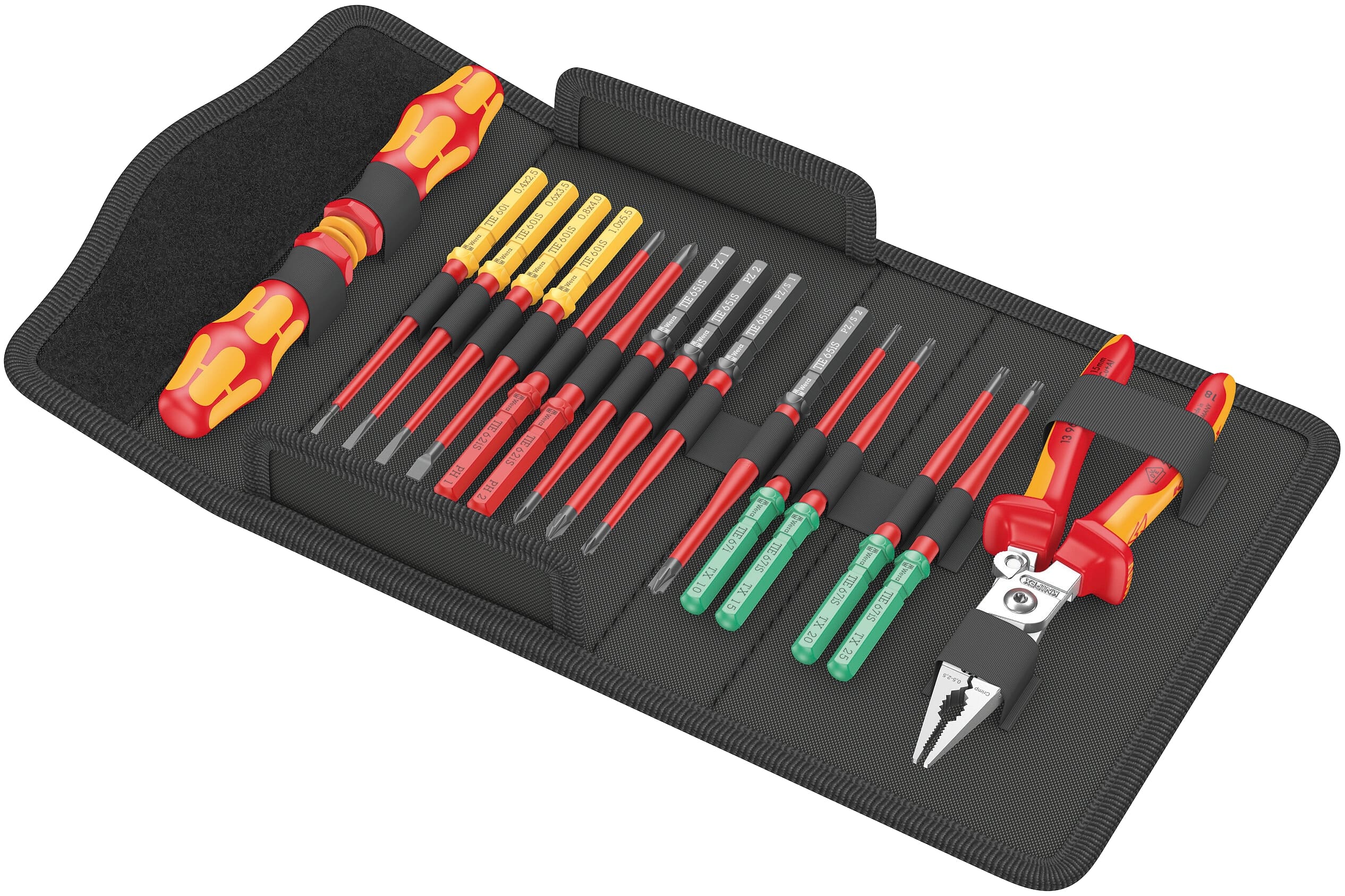 WERA Werkzeug-Set, 05006612001, Kraftform Kompakt VDE 17 extra slim 1, 17‑teilig