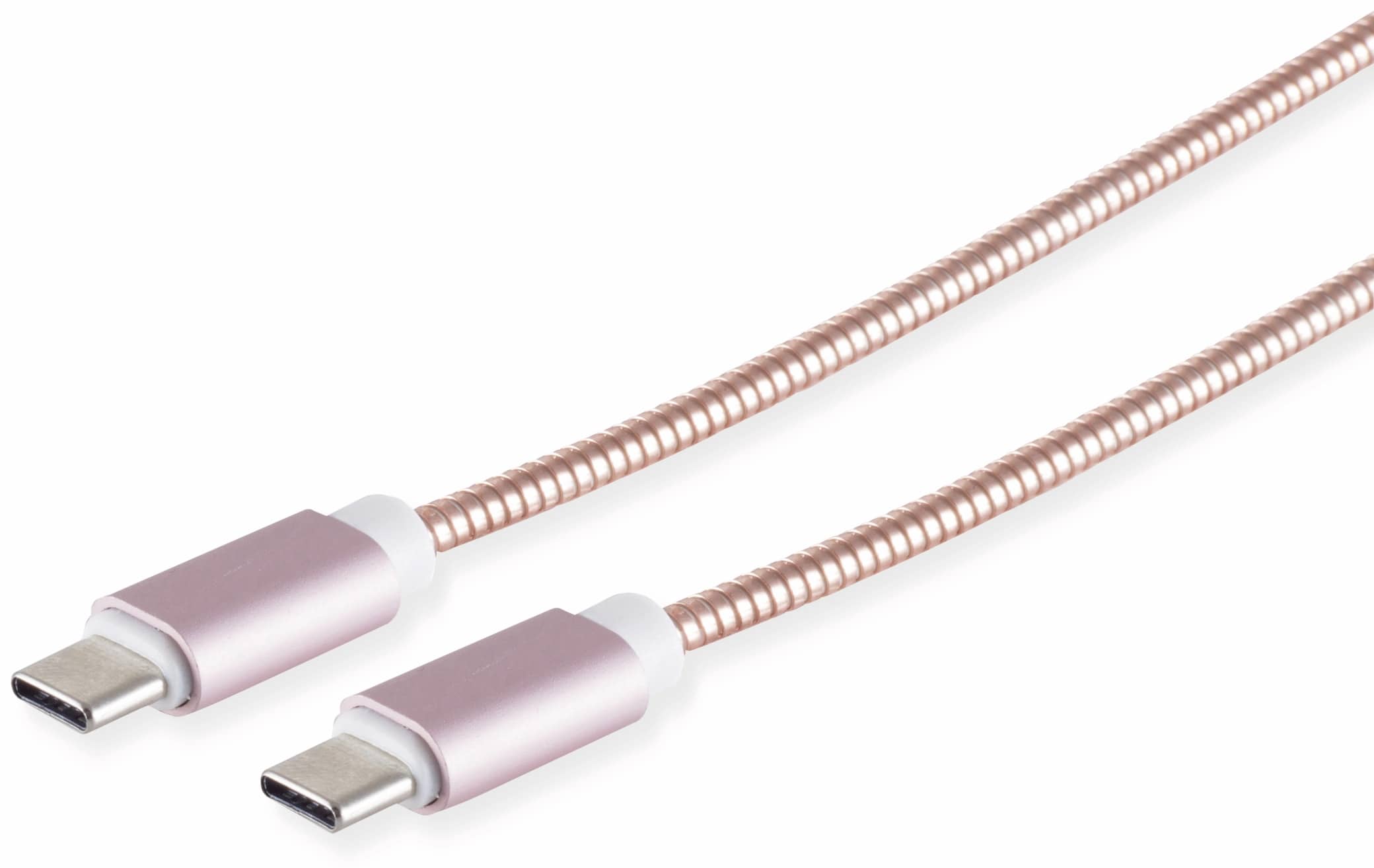 S-IMPULS USB2.0 Typ-C Kabel, Metall-Mantel, 1 m, rosegold