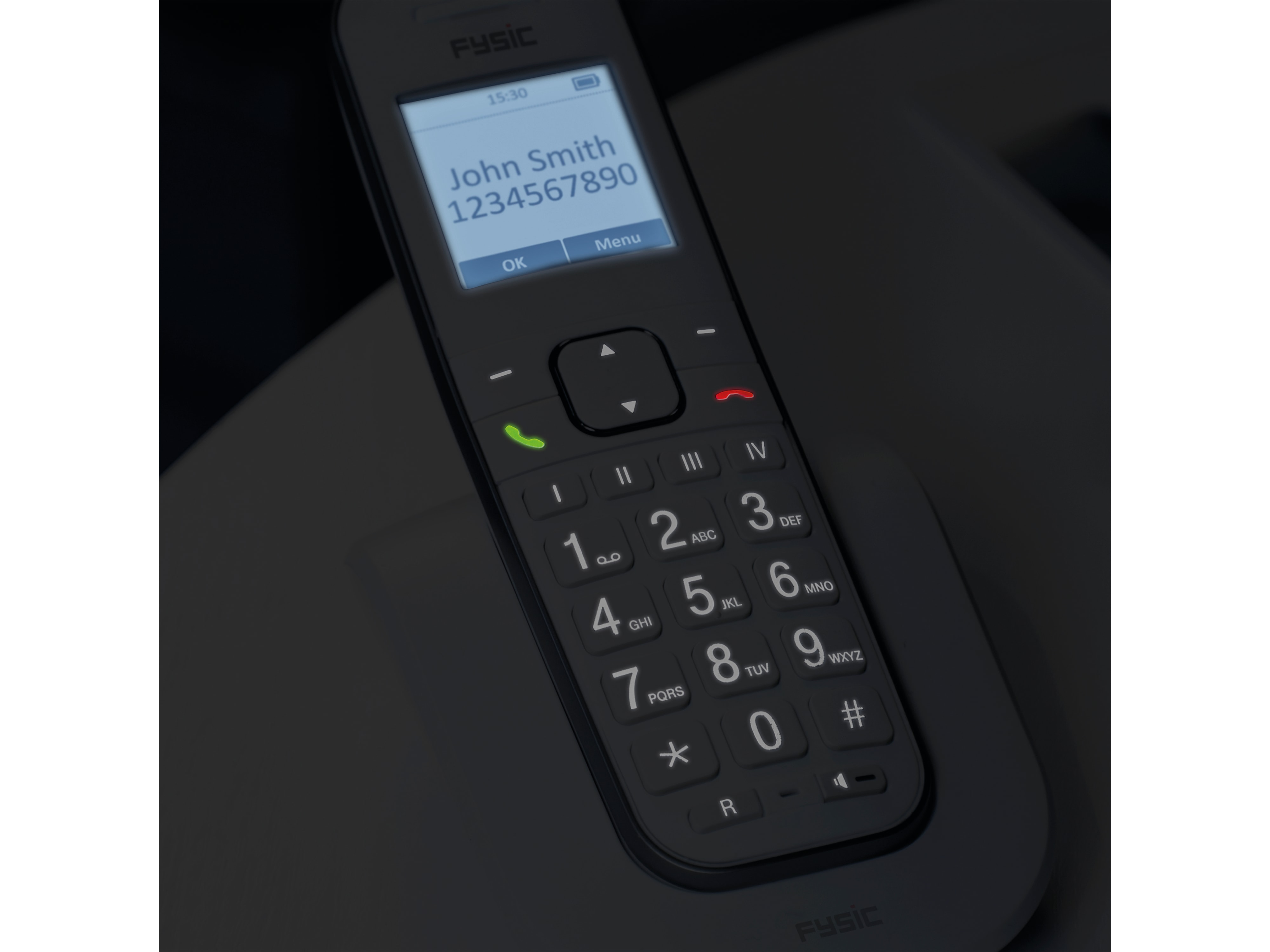 FYSIC DECT-Telefon FX-9000 DUO, mit 2 Mobilteilen, weiß