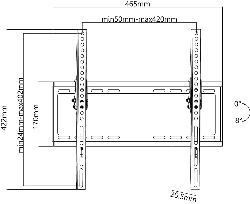 GOOBAY TV-Wandhalter Basic TILT M, 32...55" (81...140 cm), 8° neigbar