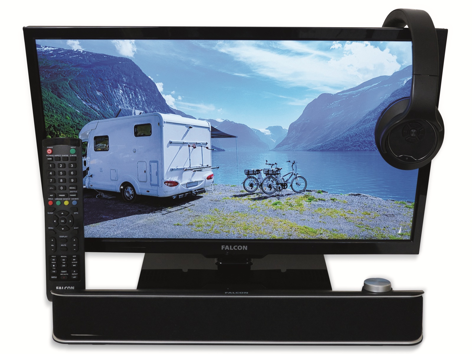 Falcon LED-TV Travel-TV, 56 cm (22"), Full HD, EEK: F, mit DVD-Player, EasyFind
