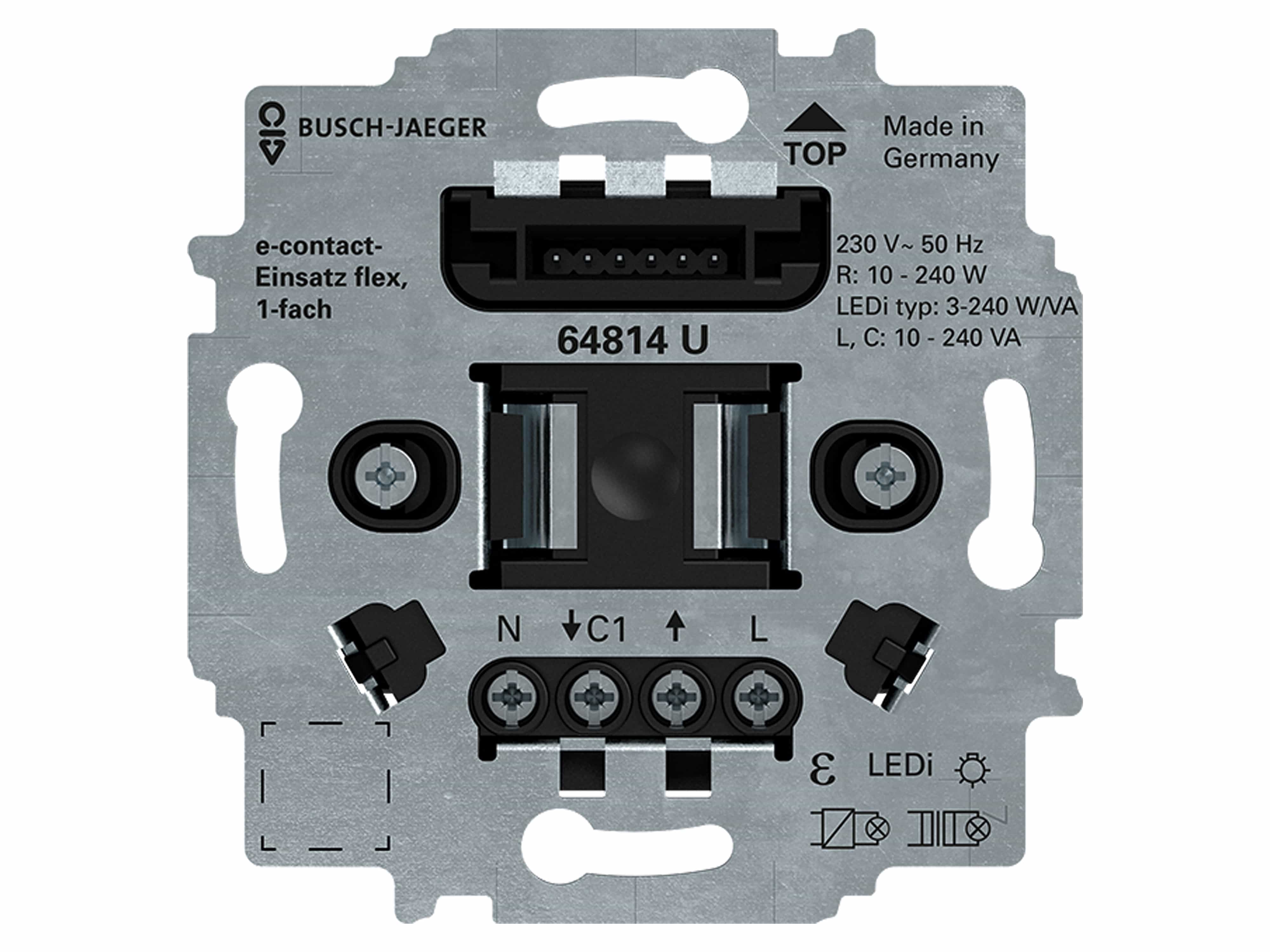 BUSCH-JAEGER e-contact-Einsatz flex  64814 U, 1-fach