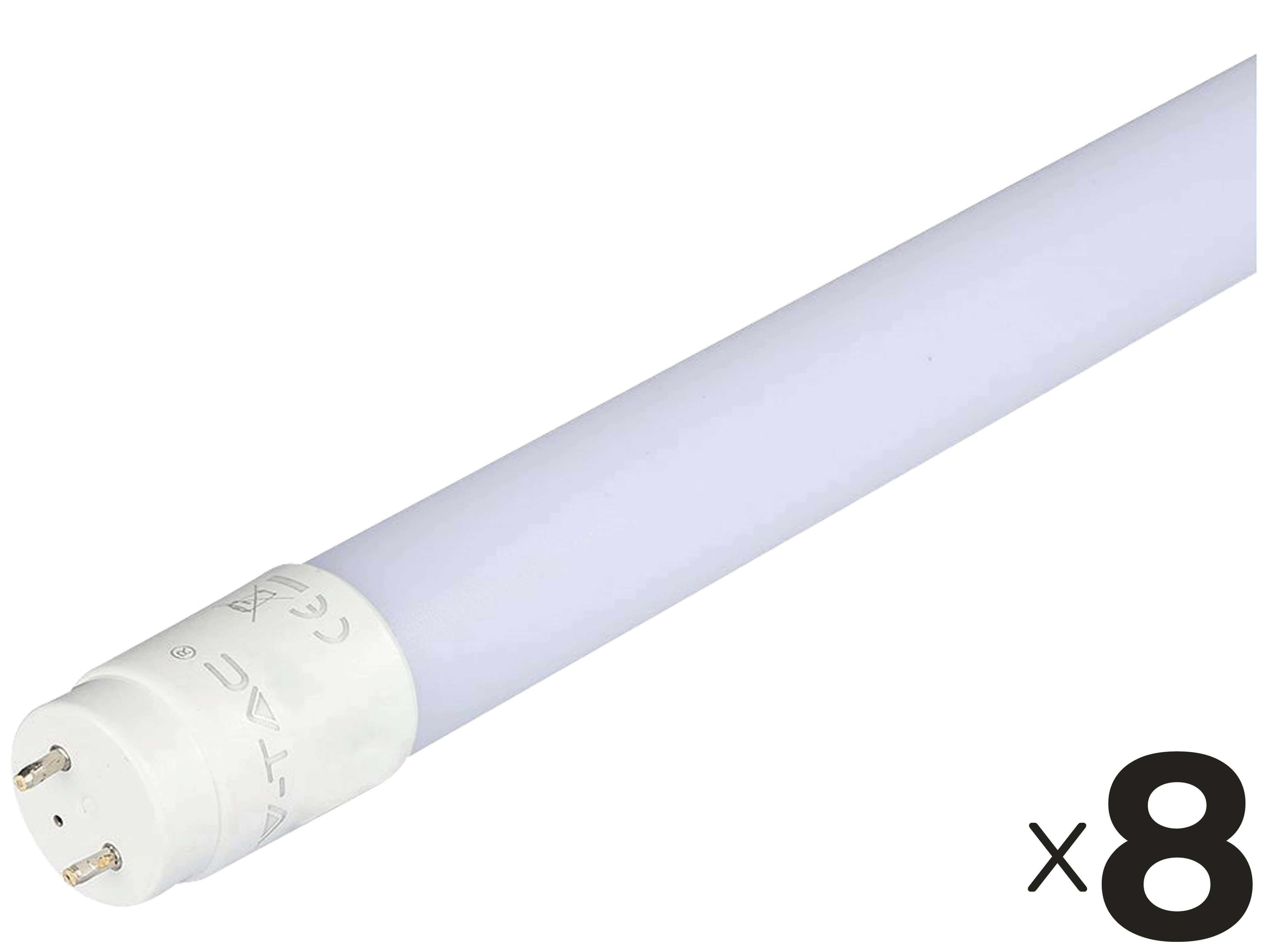 V-TAC LED-Röhre VT-1577, T8, G13, EEK: F, 20 W, 2100 lm, 4000 K, 1500 mm, 8 Stück