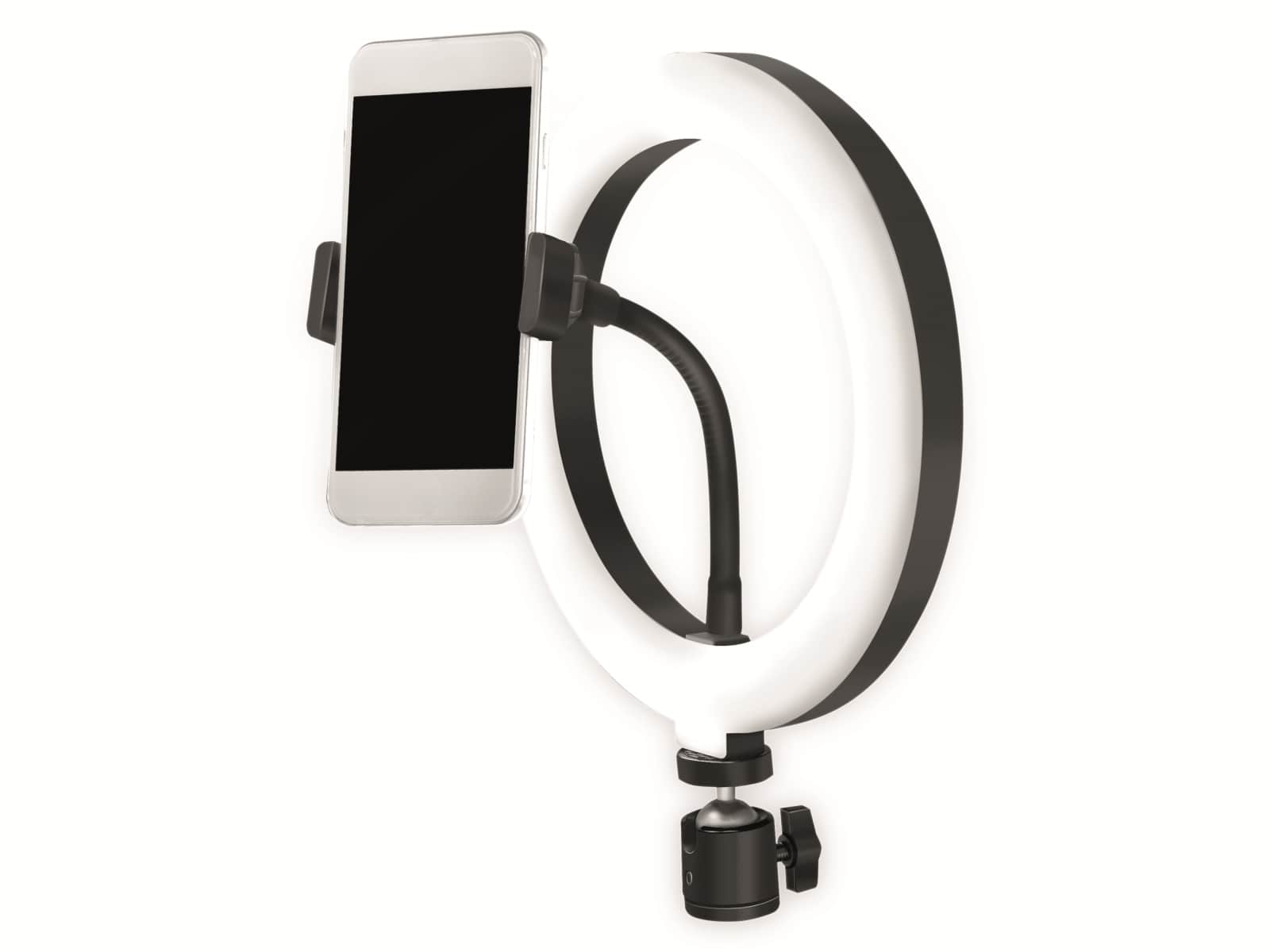 LOGILINK Smartphone-LED-Ringlicht AA0151, Ø 20 cm, Lichtregler