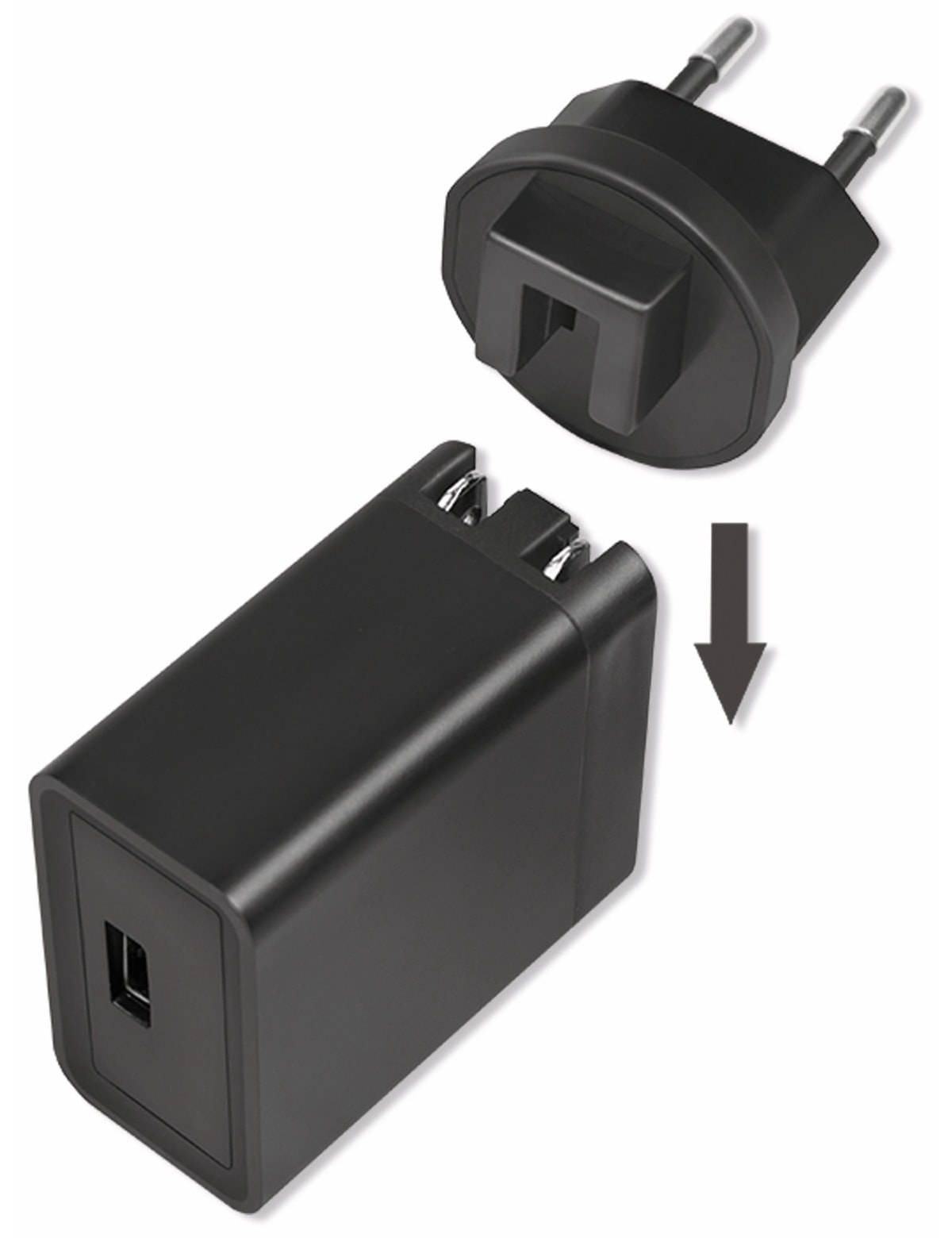 LOGILINK USB-Lader PA0187, 2,1 A, Reiseadapter, schwarz