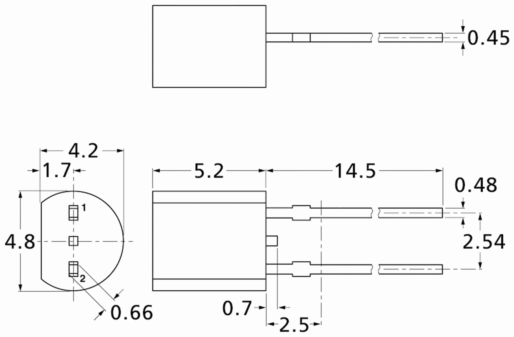 NXP Temperatursensor KTY81-222, 2000 Ohm, TO92