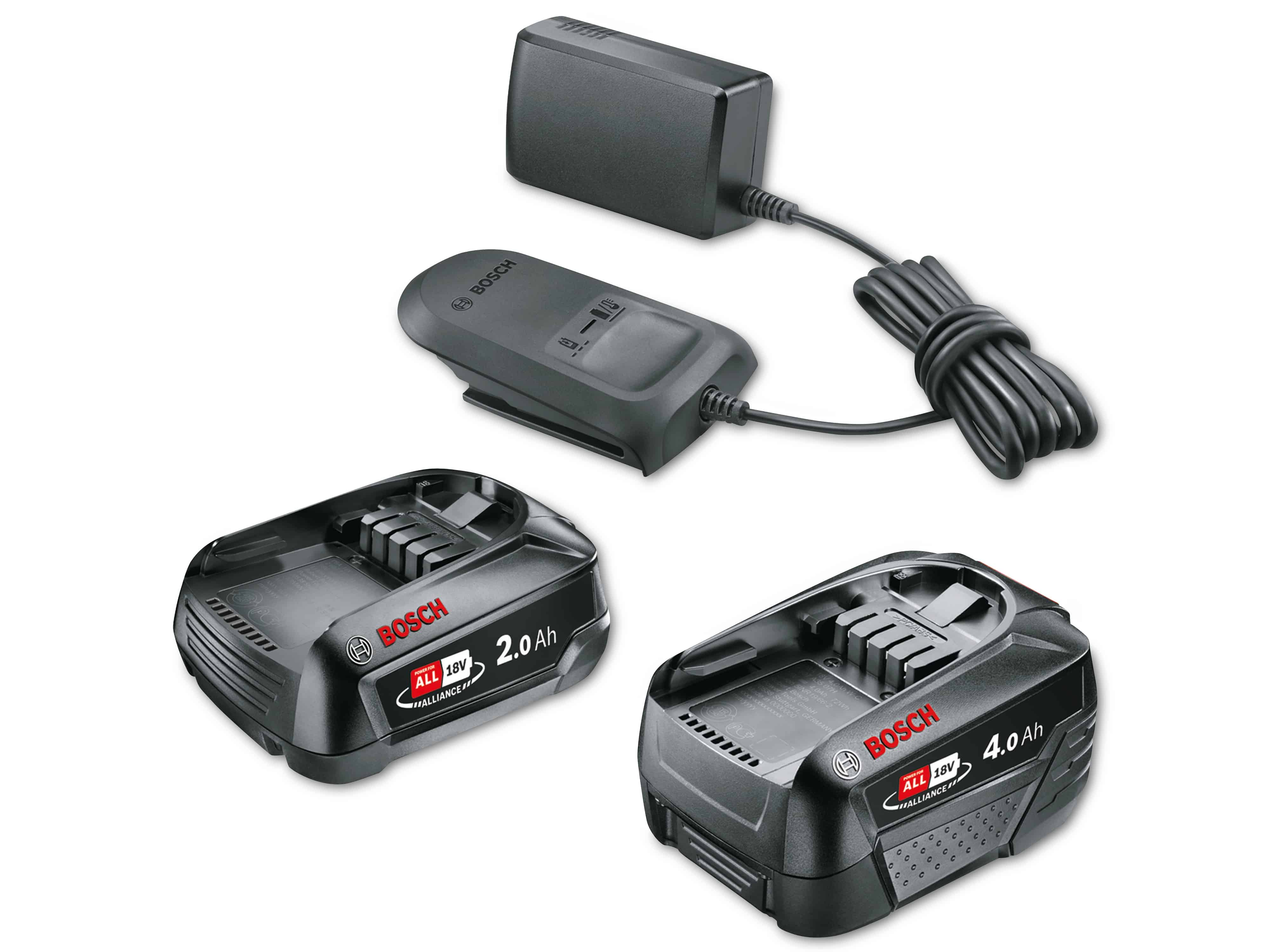 BOSCH Starter-Set, 18V, Ladegerät AL 18V-20, Akku 2Ah, Akku 4Ah