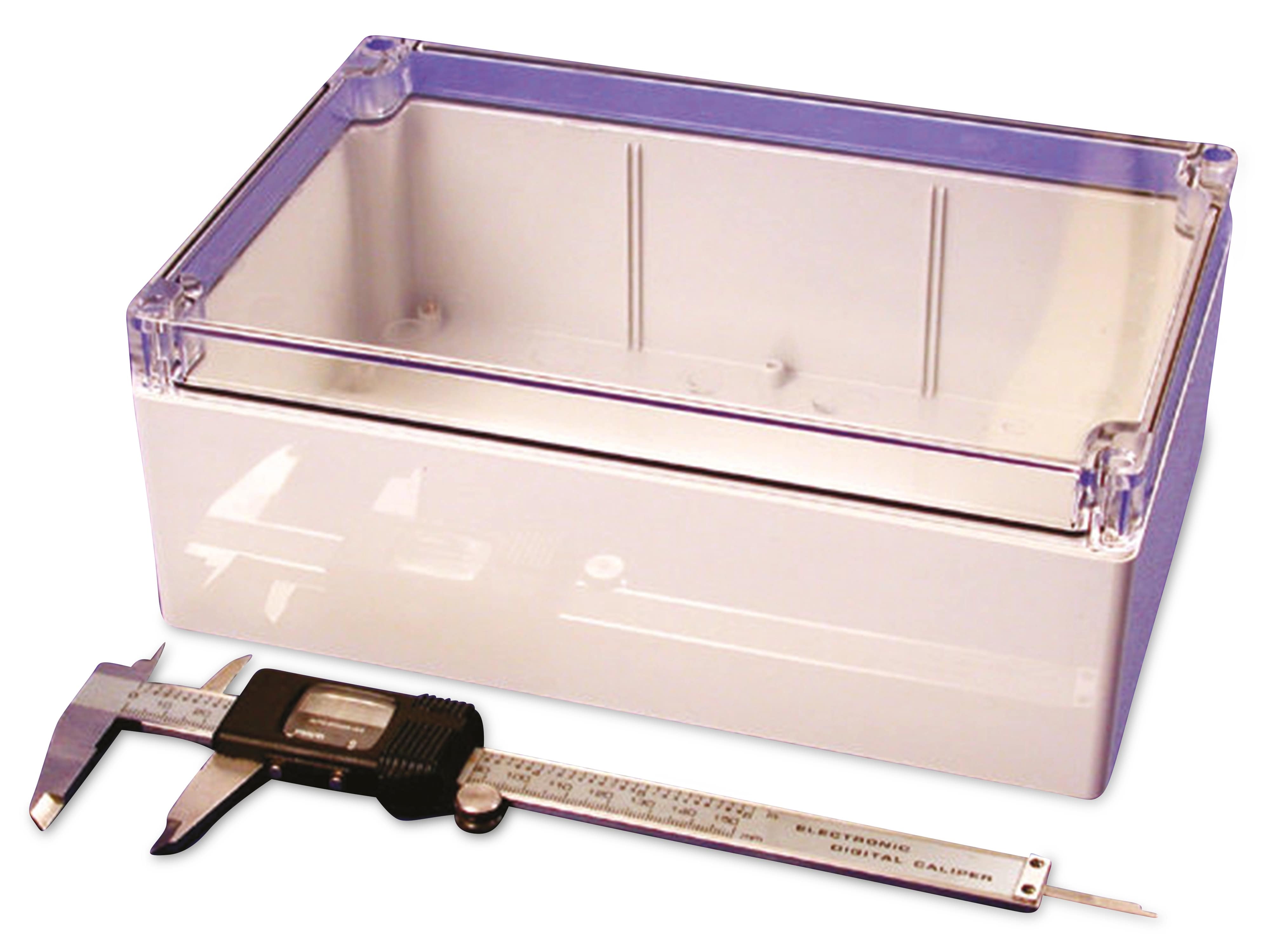 HAMMOND Universal-Gehäuse, 1554V2GYCL, Polycarbonate, grau/transparent, IP68, 240x160x90 mm