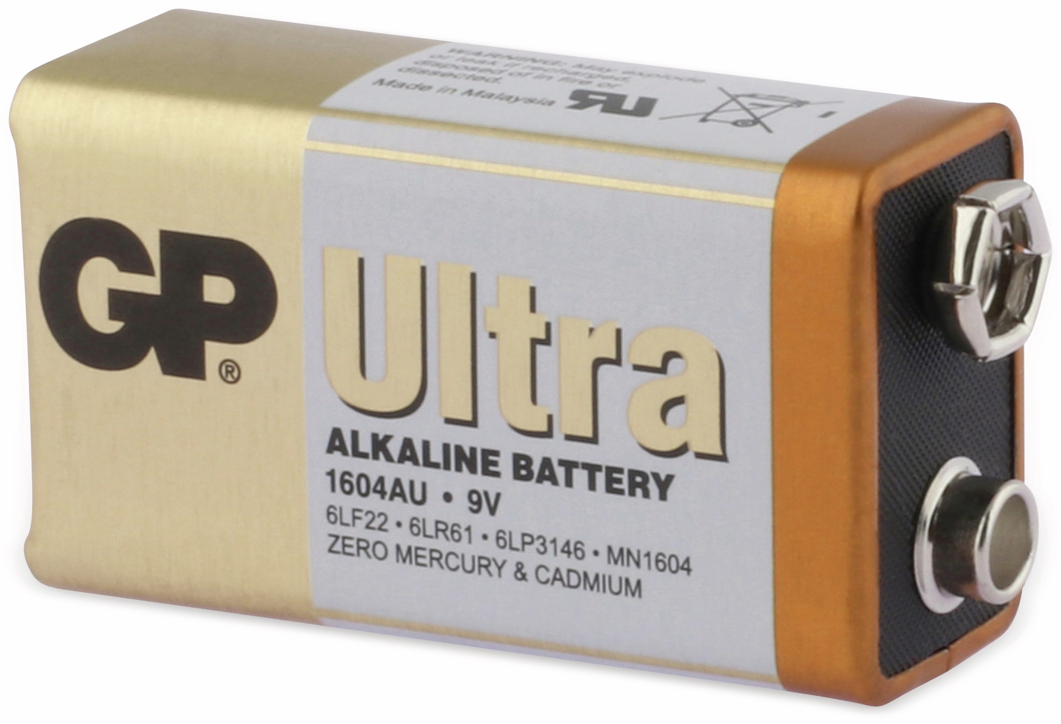 GP 9V-Blockbatterie ULTRA ALKALINE, 1 Stück