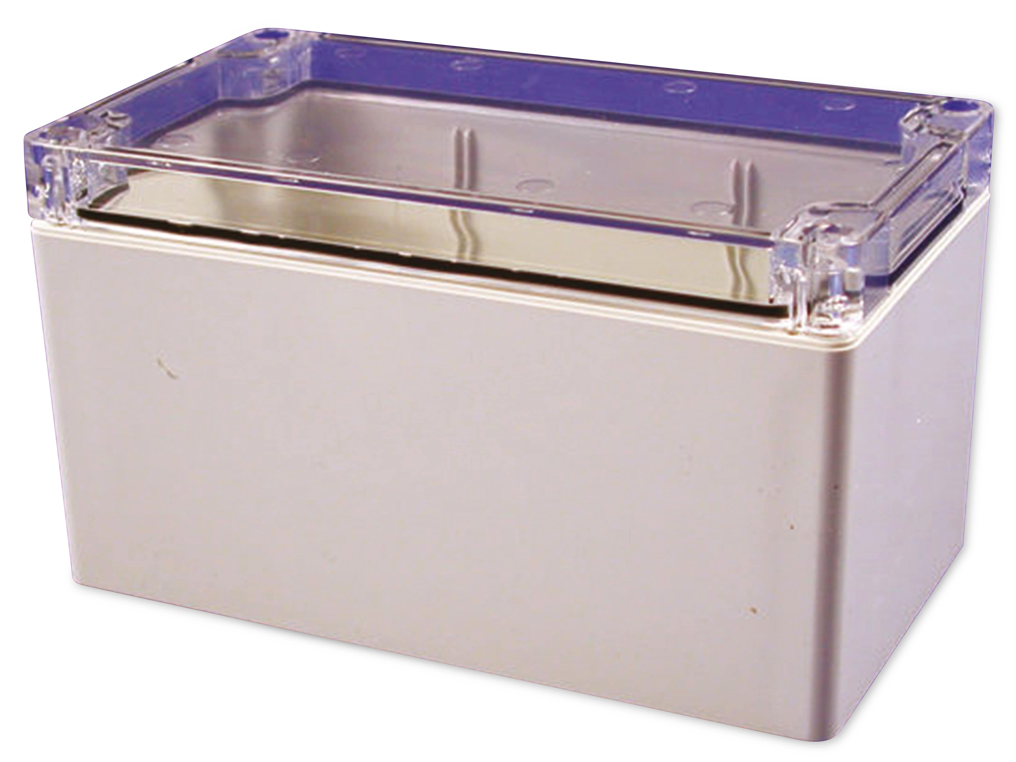 HAMMOND Universal-Gehäuse, 1554K2GYCL, Polycarbonate, grau/transparent, IP68, 160x90x90 mm