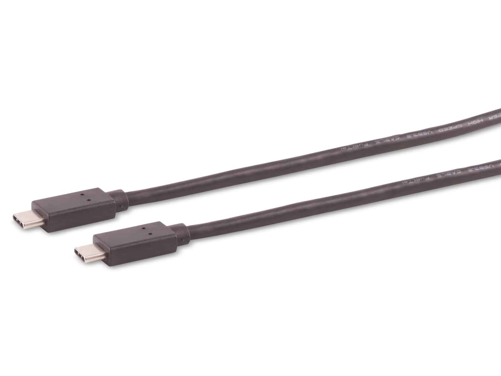 S-IMPULS USB-C Verbindungskabel, 3.2 Gen 2x2, schwarz, 0,5 m