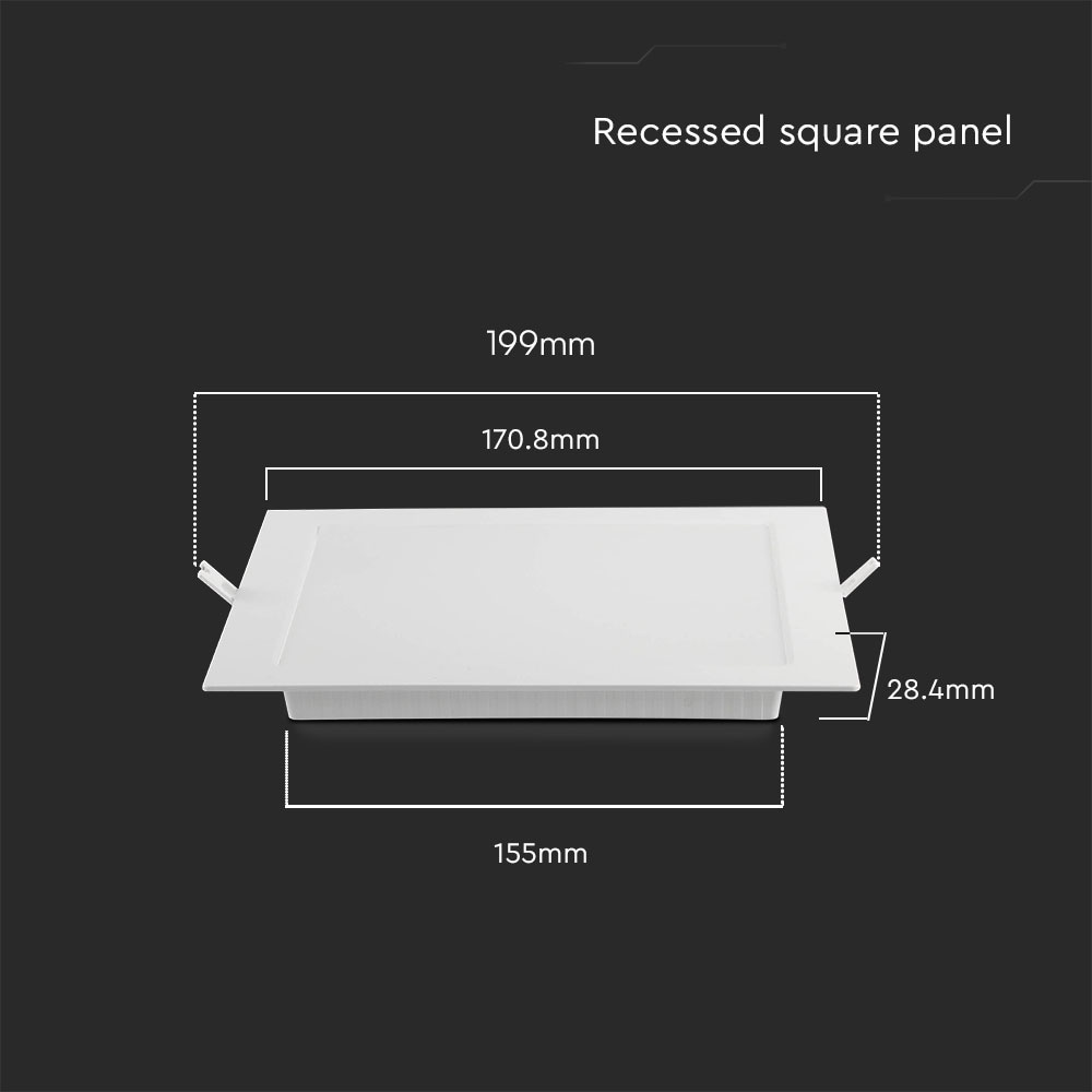 V-TAC LED-Einbauleuchte VT-61012, EEK: F, 12 W, 1200 lm, 3000 K, weiß