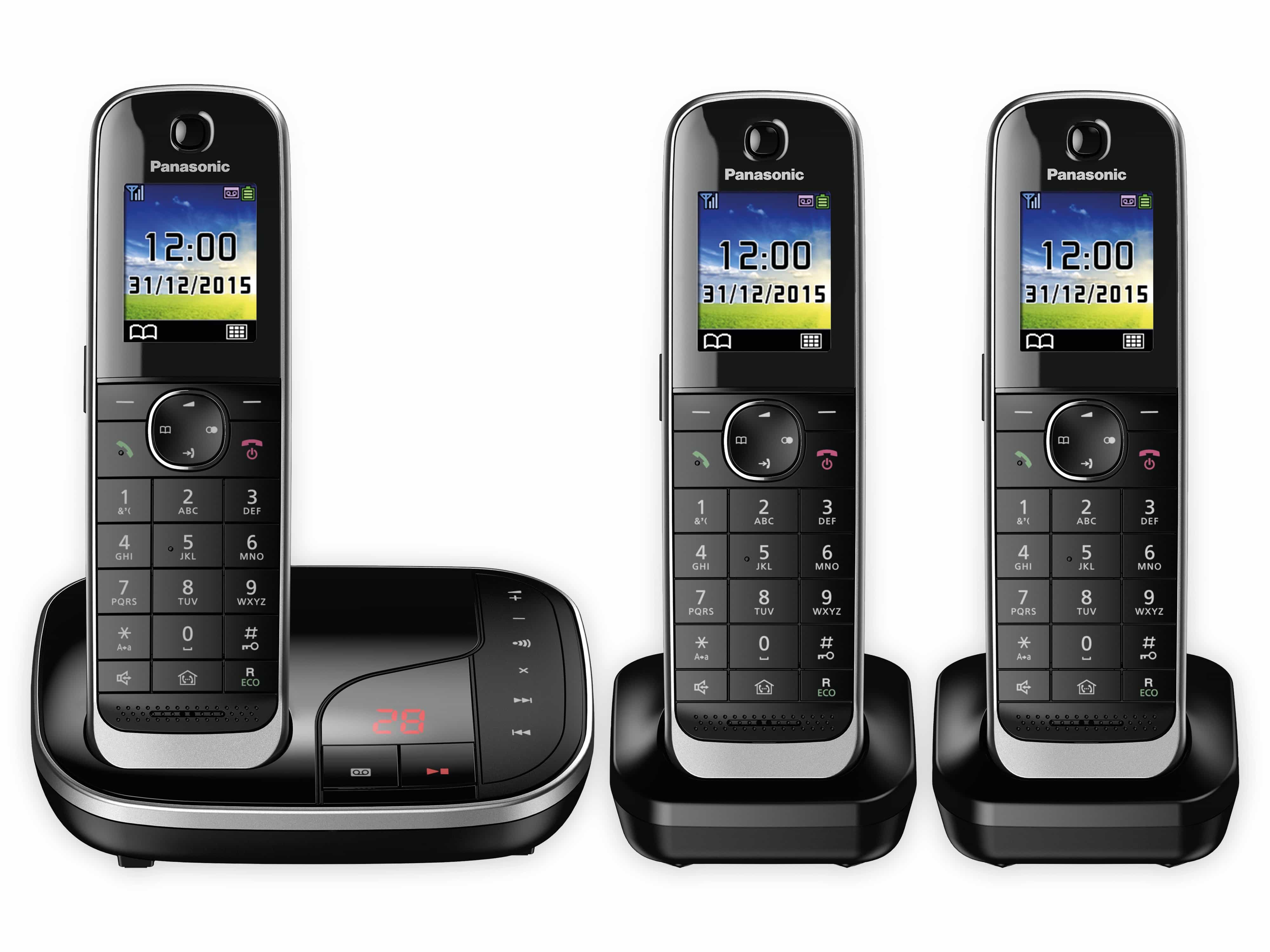 DECT-Telefon PANASONIC KX-TGJ323GB, mit AB, Trio, schwarz