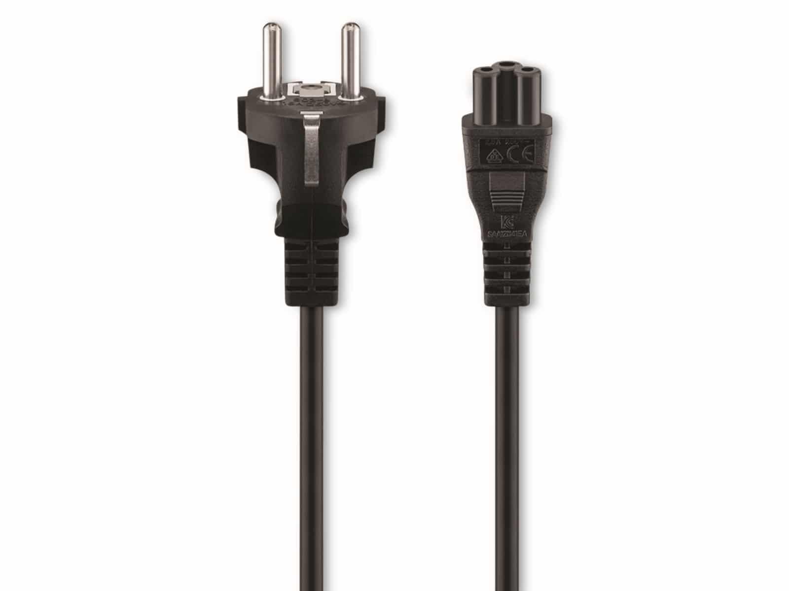 GOOBAY Netzkabel mit Kleeblattstecker NK 114 S-100, 1 m, schwarz