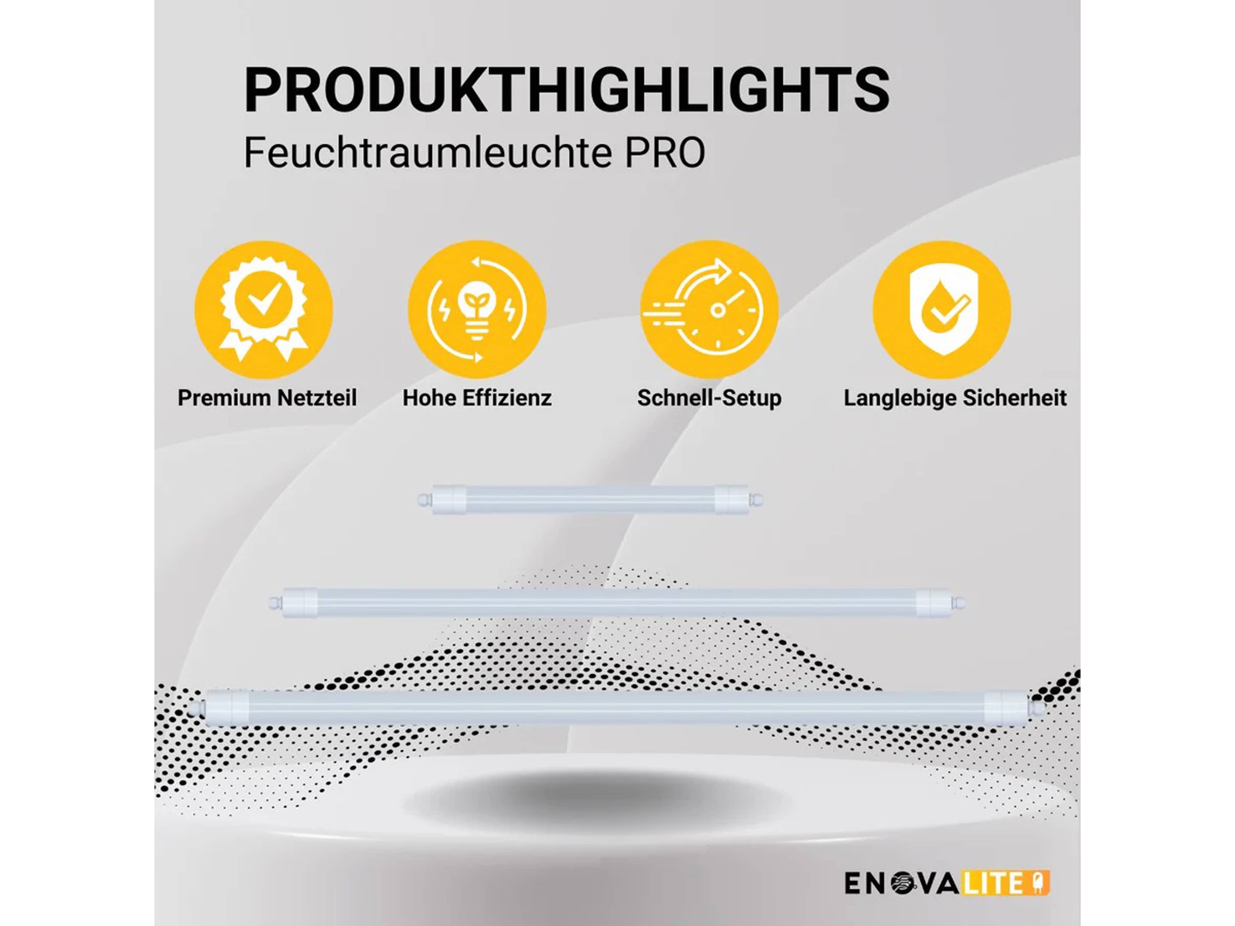 ENOVALITE LED-Feuchtraumleuchte PRO, EEK: E, 36W, 4320lm, 4000K, 1200mm