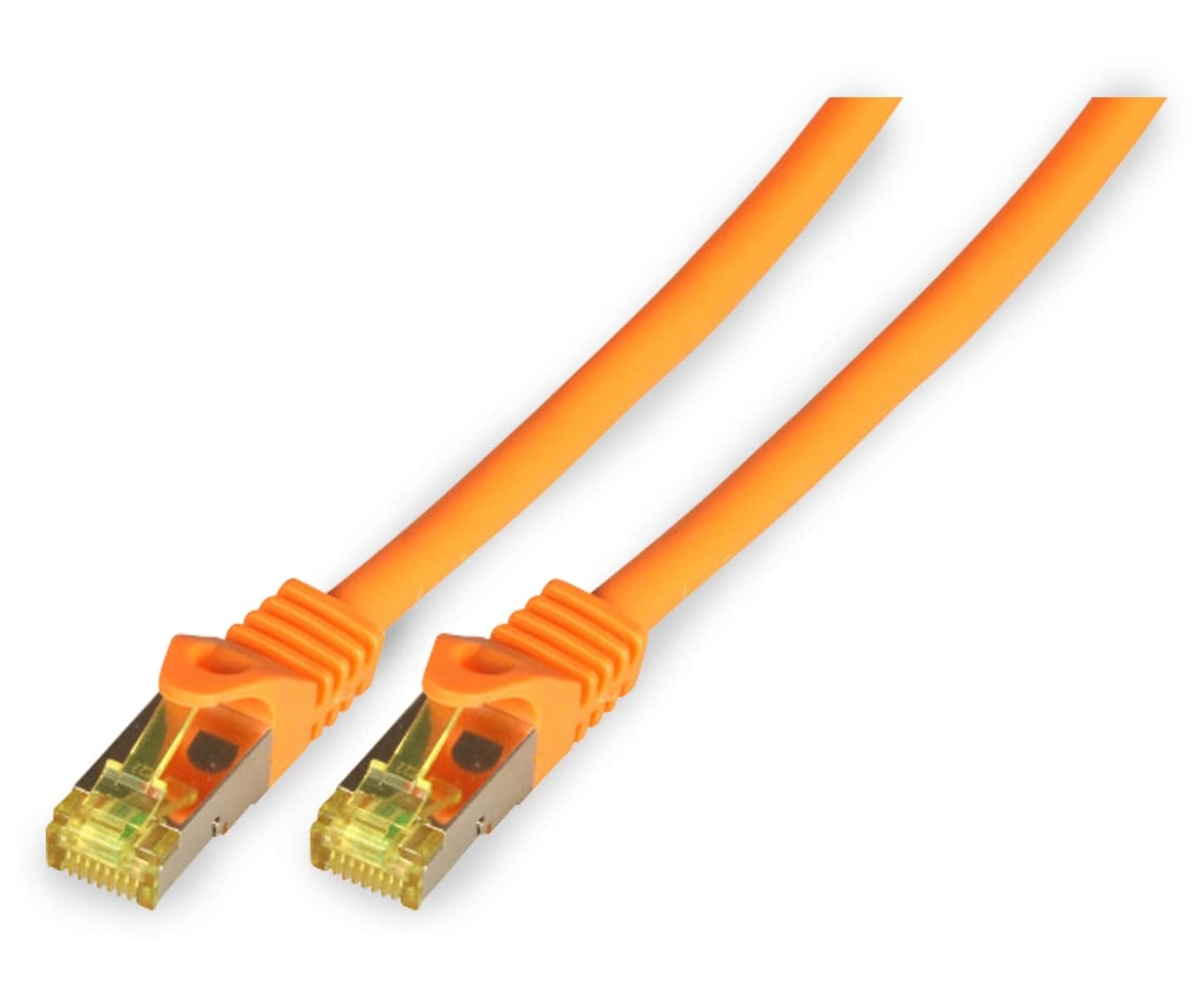 RJ 45 Patchkabel S/FTP (PIMF), CAT.7 Rohkabel, orange, 0,5 m