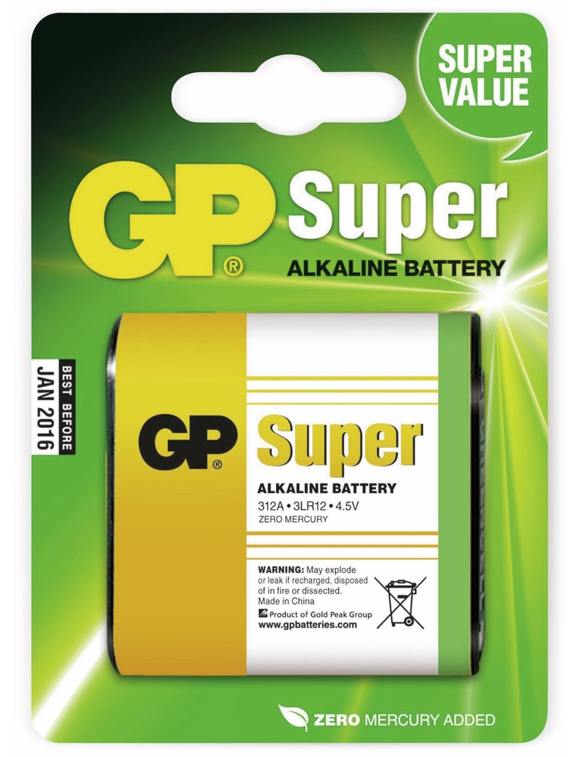 GP 4,5V-Flachbatterie SUPER Alkaline 1 Stück