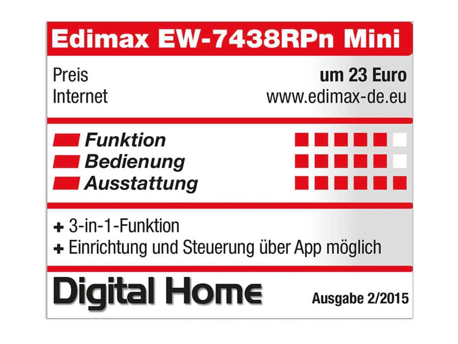 EDIMAX WLAN Repeater EW-7438RPn Mini, 300 Mbps, 3in1