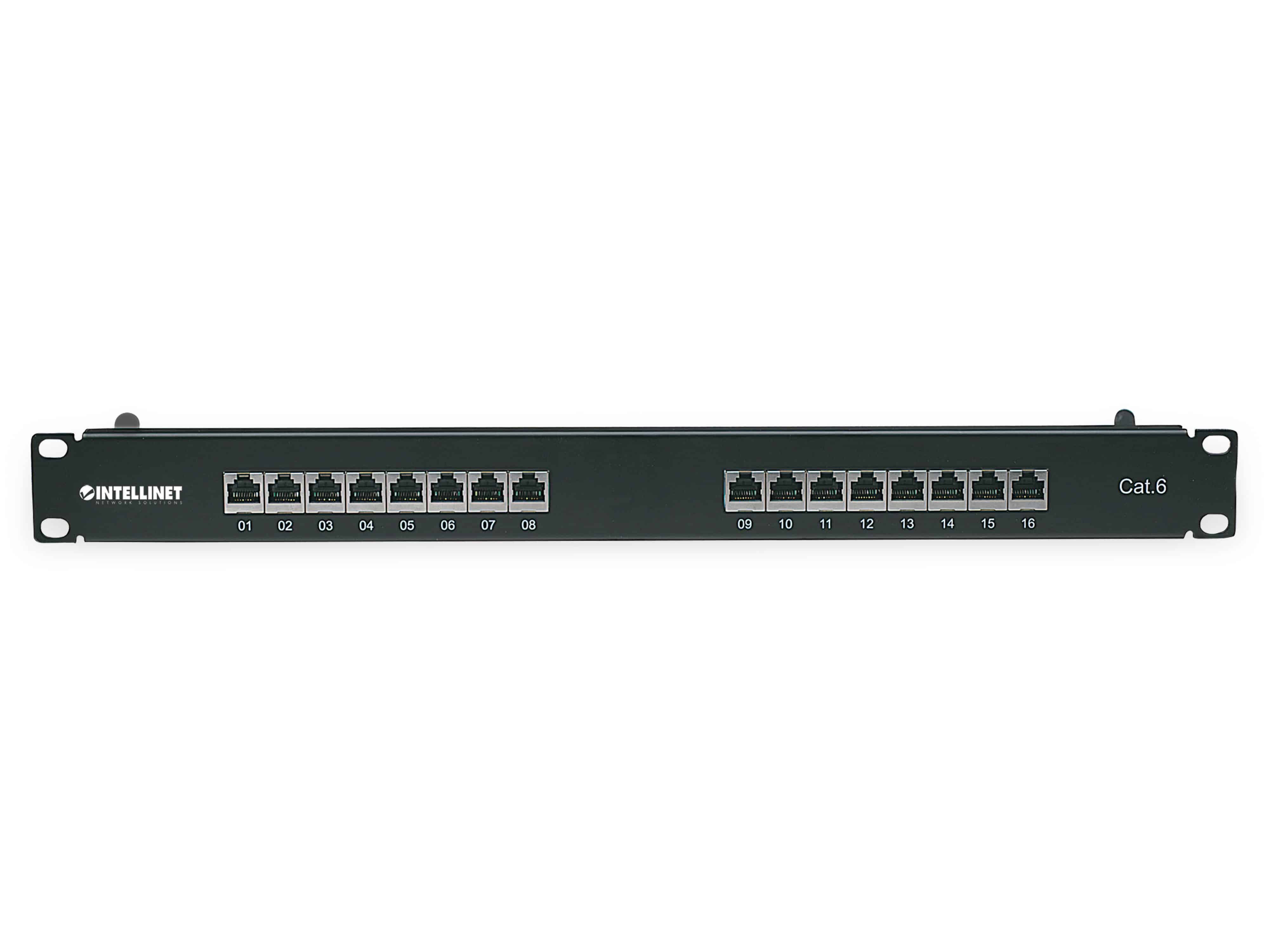 INTELLINET Cat6 Patchpanel, 19", 16-Port, geschirmt, FTP, 1 HE