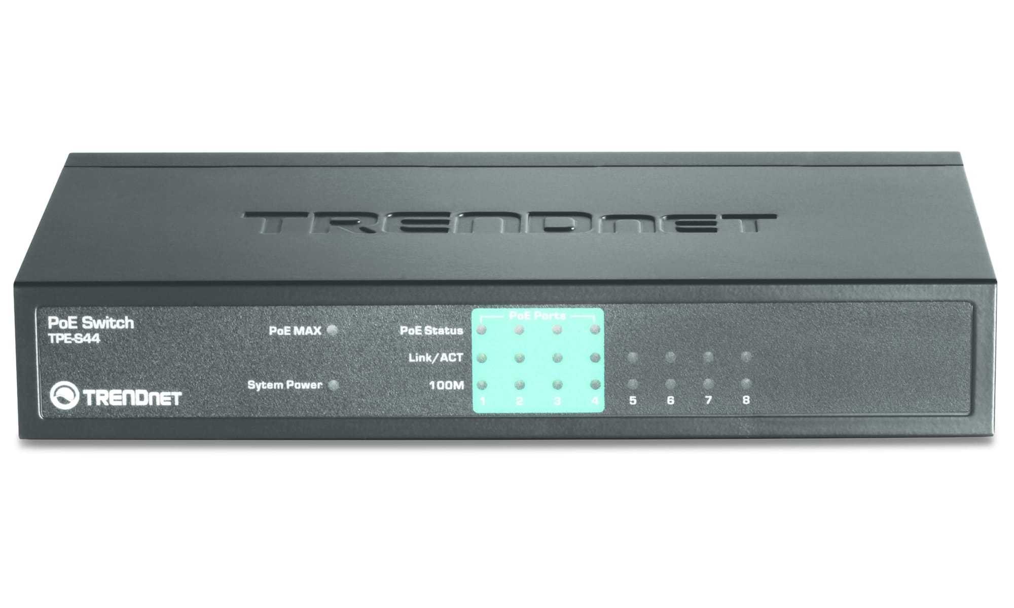 TRENDNET Switch, 8 Port 10/100 PoE, 30 W, Metall