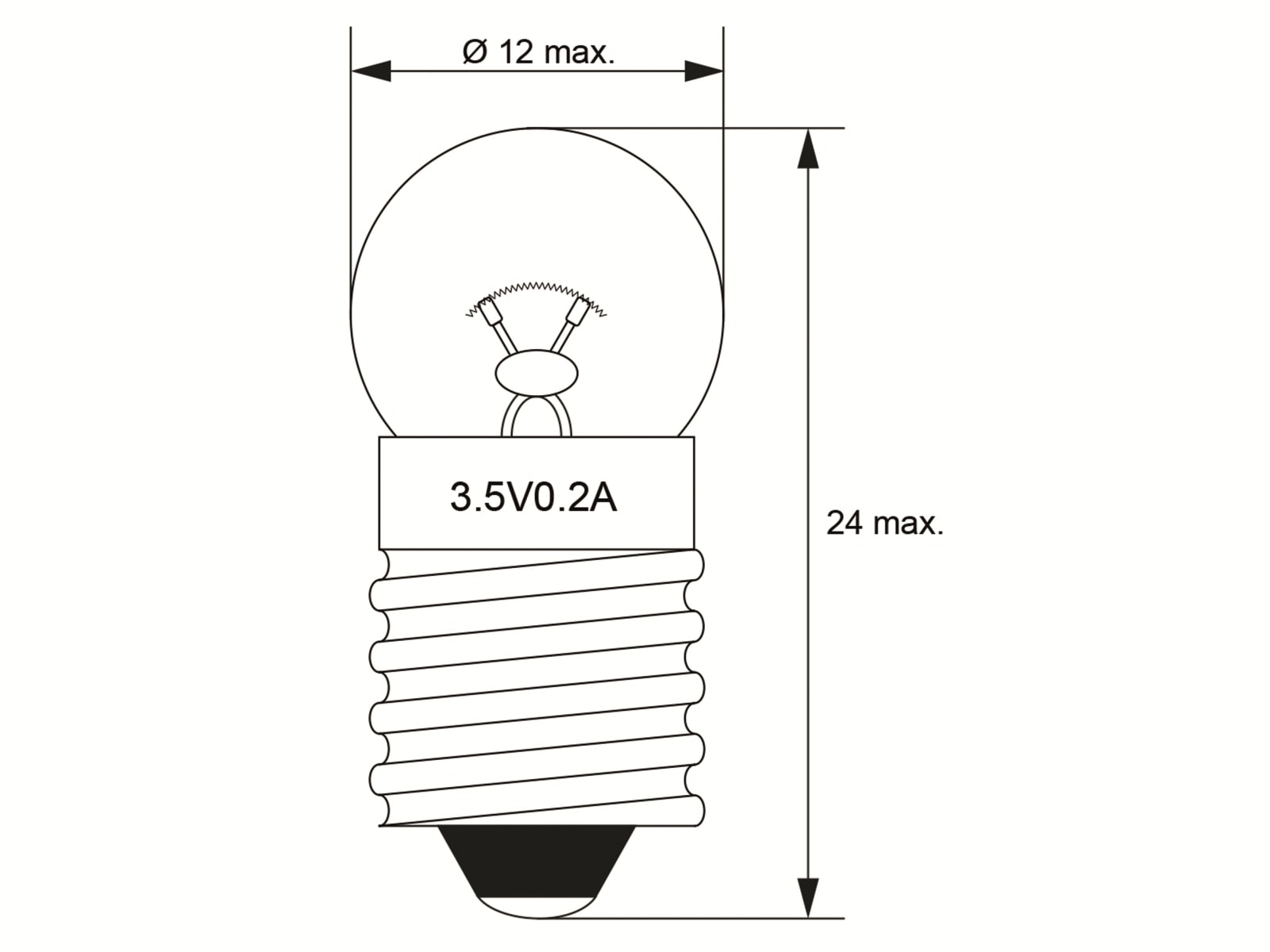 GOOBAY Taschenlampenbirne, 9323, G11 Kugel, E10, 3.5 V, 0.7 W
