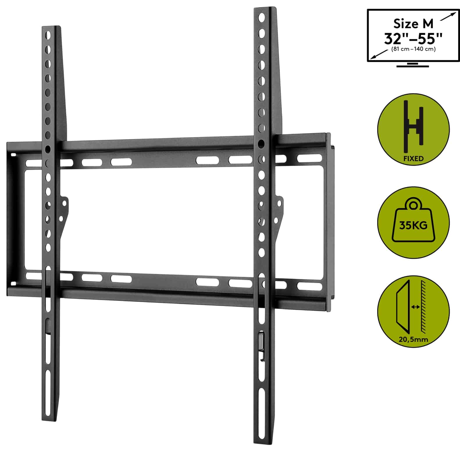 GOOBAY TV-Wandhalter Basic FIXED M, 32...55" (81...140 cm)