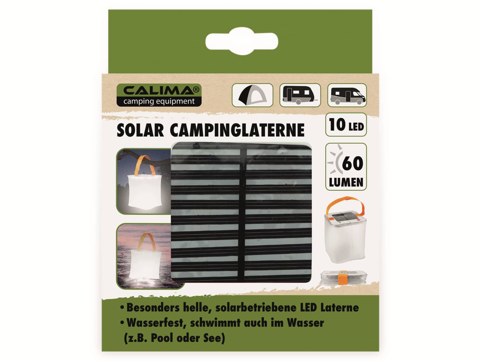 CALIMA CAMPING EQUIPMENT LED-Solar Campinglaterne, aufblasbar