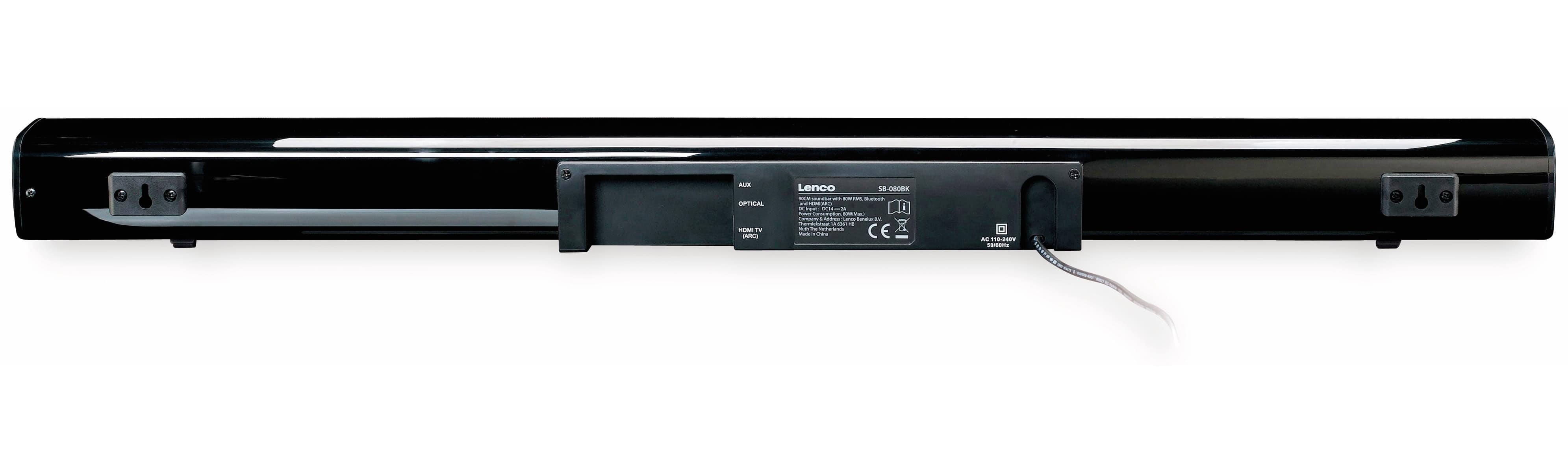 LENCO Soundbar SB-080BK, Bluetooth, USB, schwarz