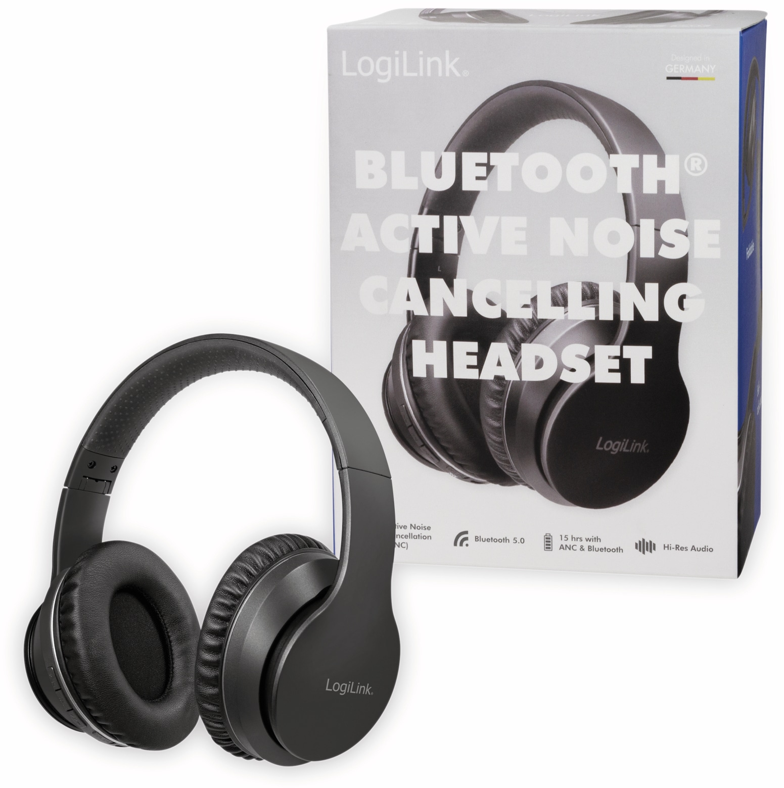 LOGILINK Bluetooth Over-Ear Kopfhörer BT0053, mit Active-Noise-Cancelling