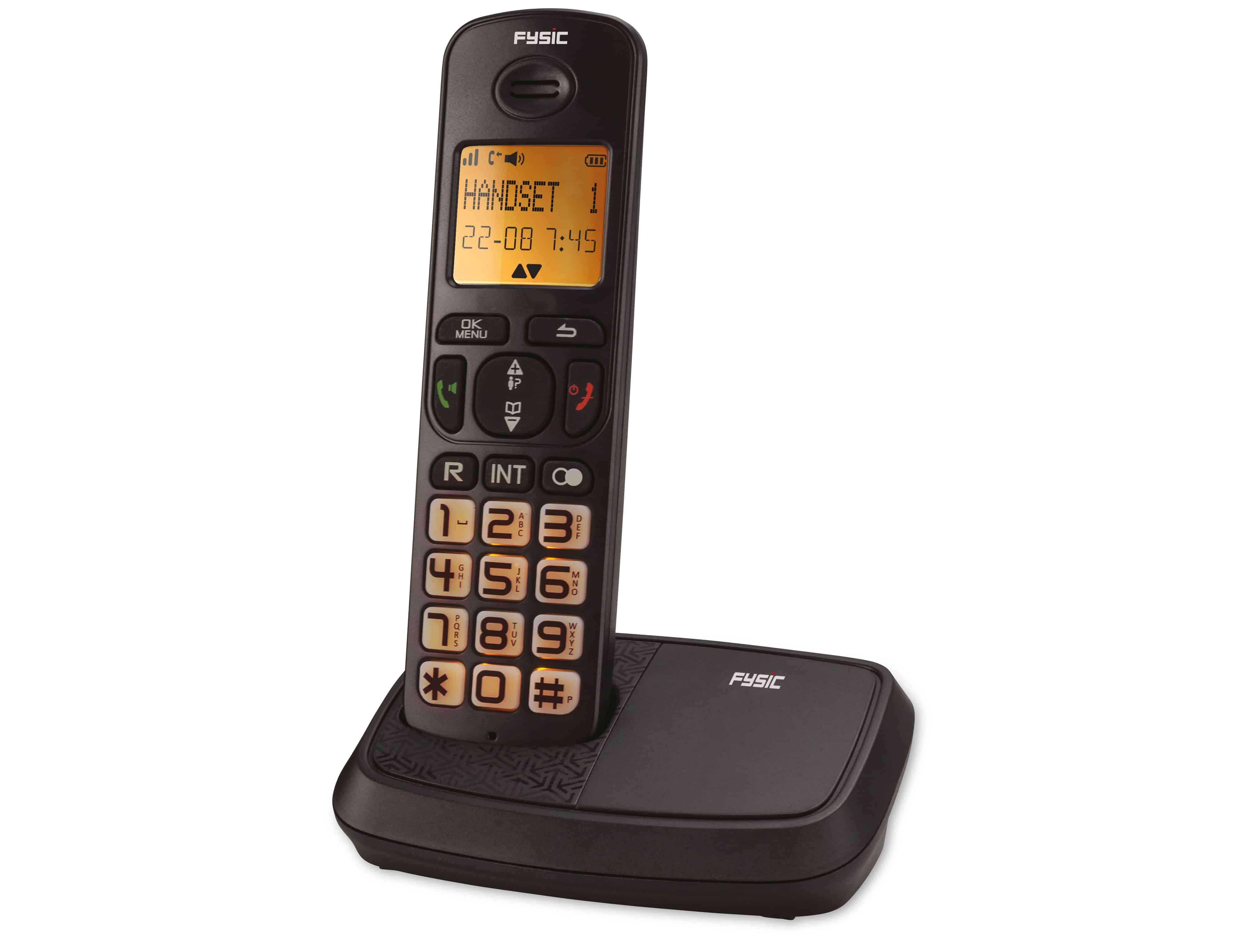 FYSIC DECT-Telefon FX-5500, mit großen Tasten, schwarz