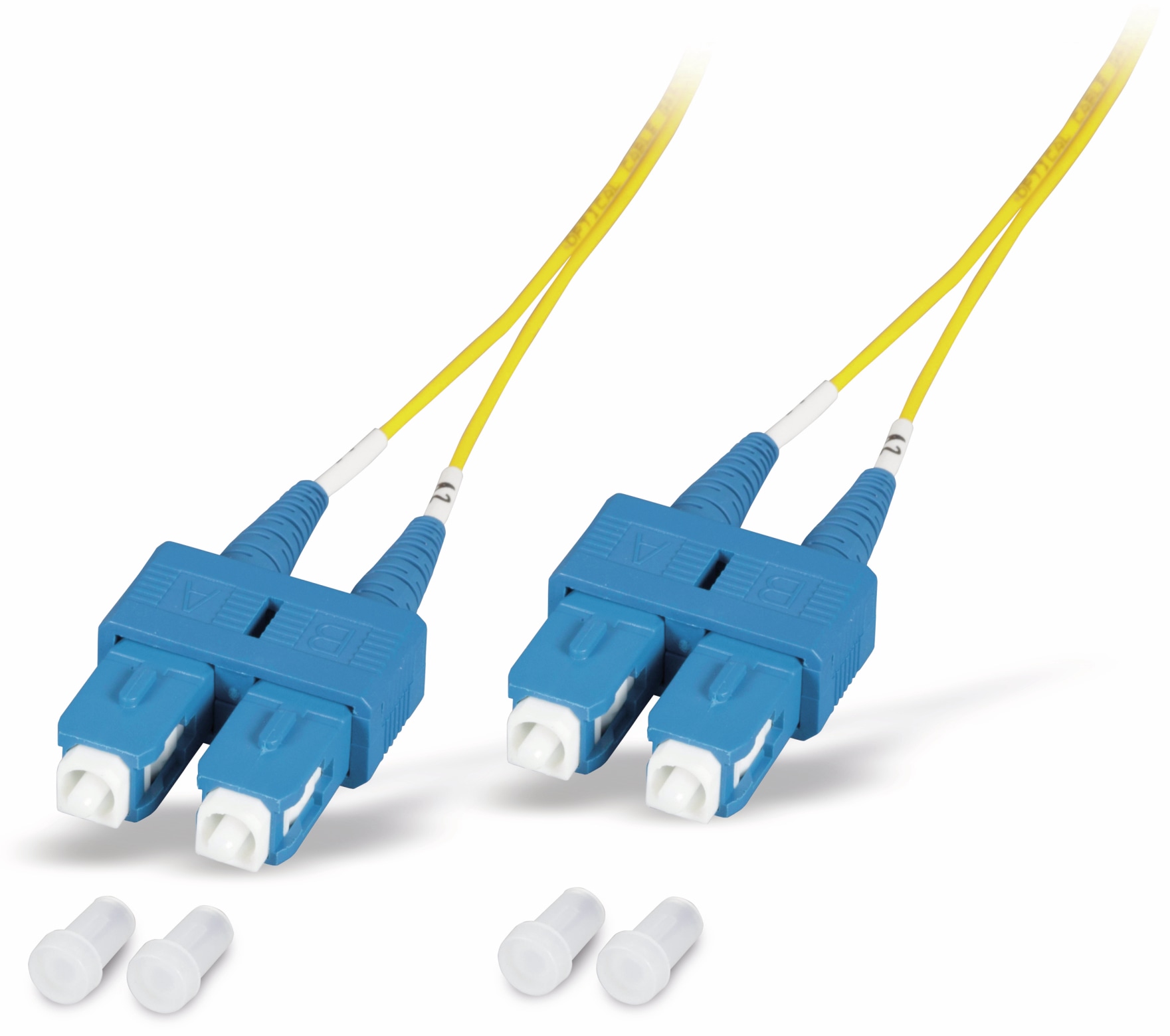 Duplex Jumper SC-SC 9/125µ, 7,5 m, OS2, LSZH, gelb