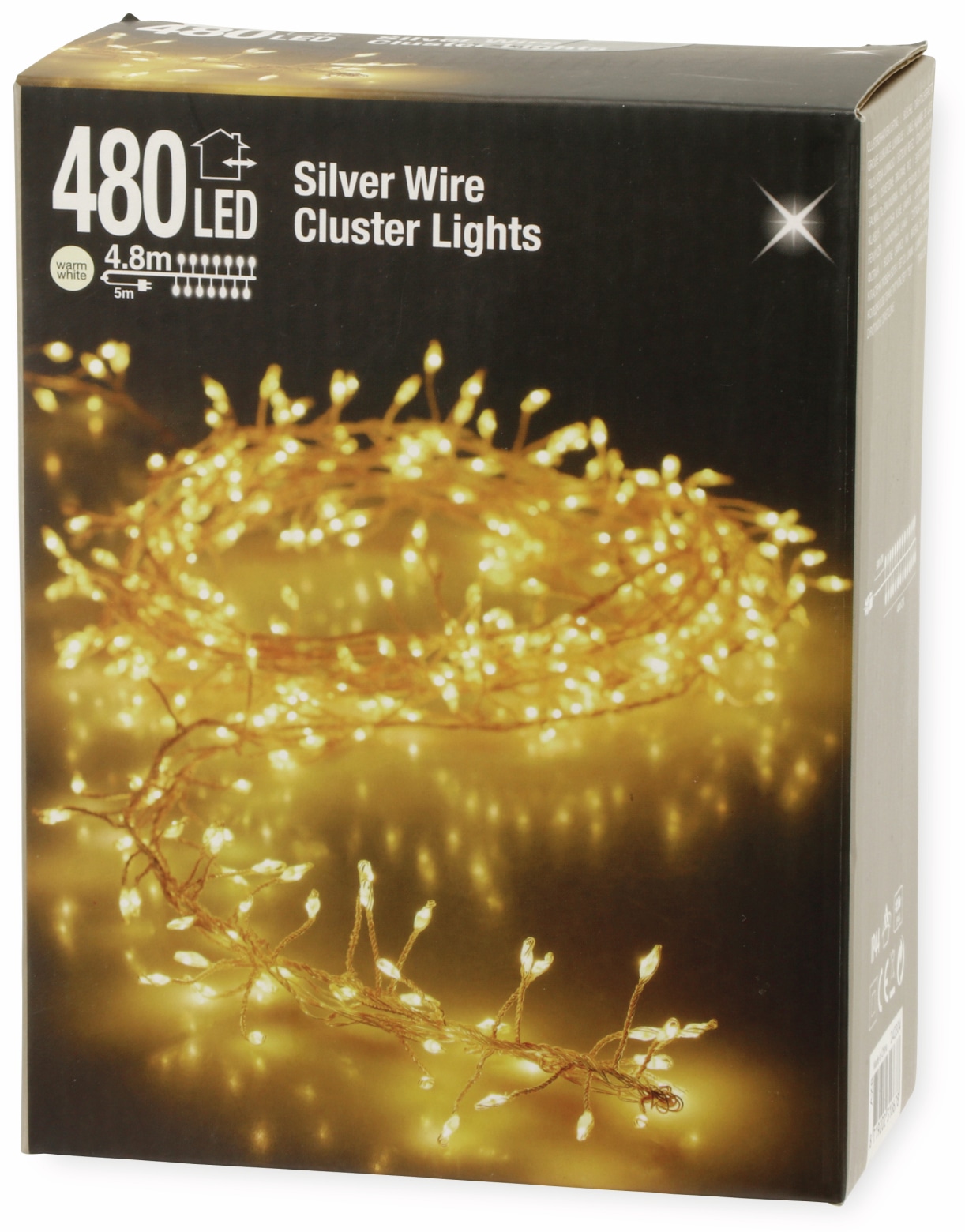 LED-Büschellichterkette Silberdraht, warmweiß, 480 LEDs, 230V~, IP44, 9,8m
