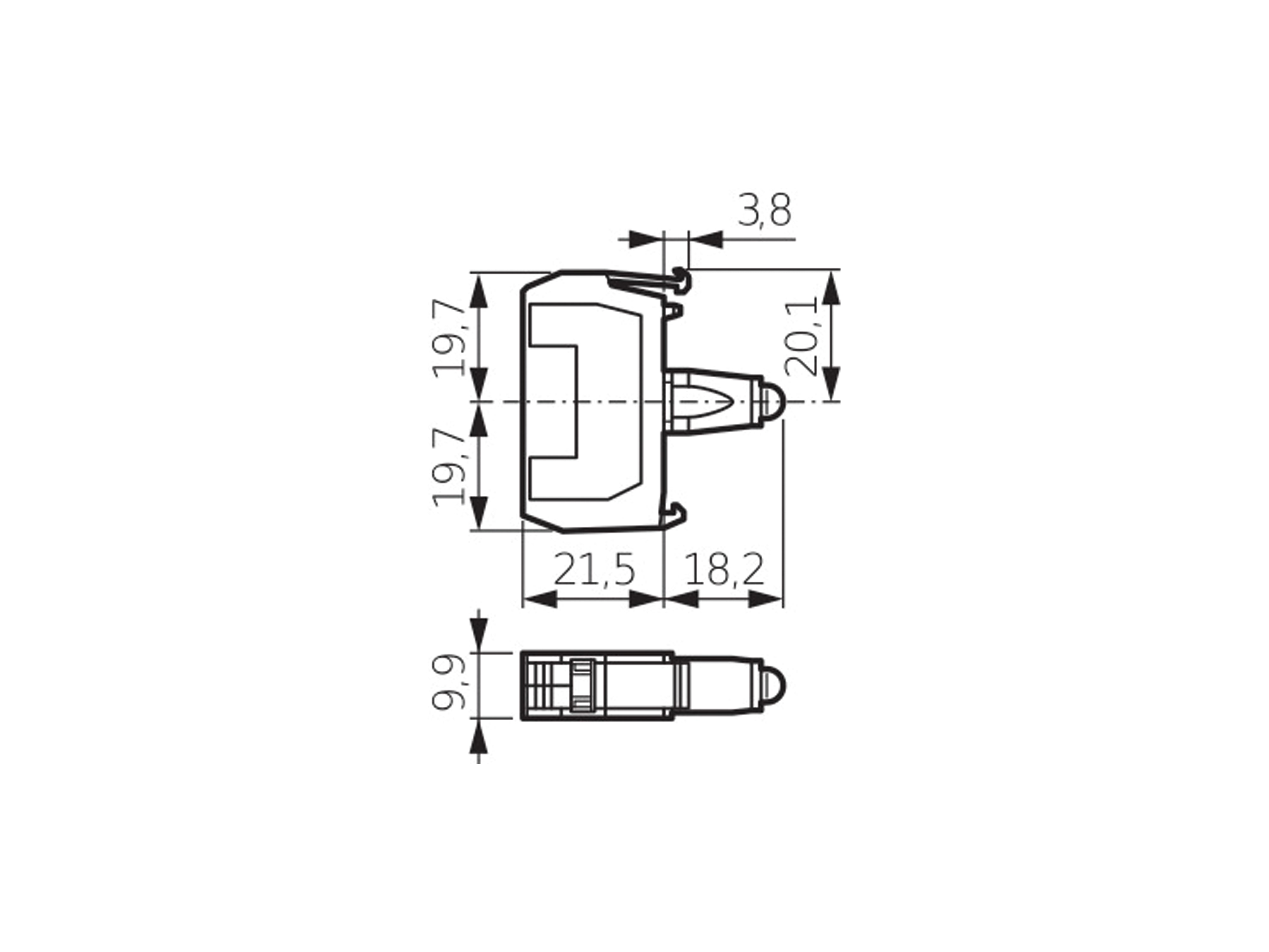 BACO Befehls- und Meldegeräte, 33EAGL, LED-Element, 0,6W, grün