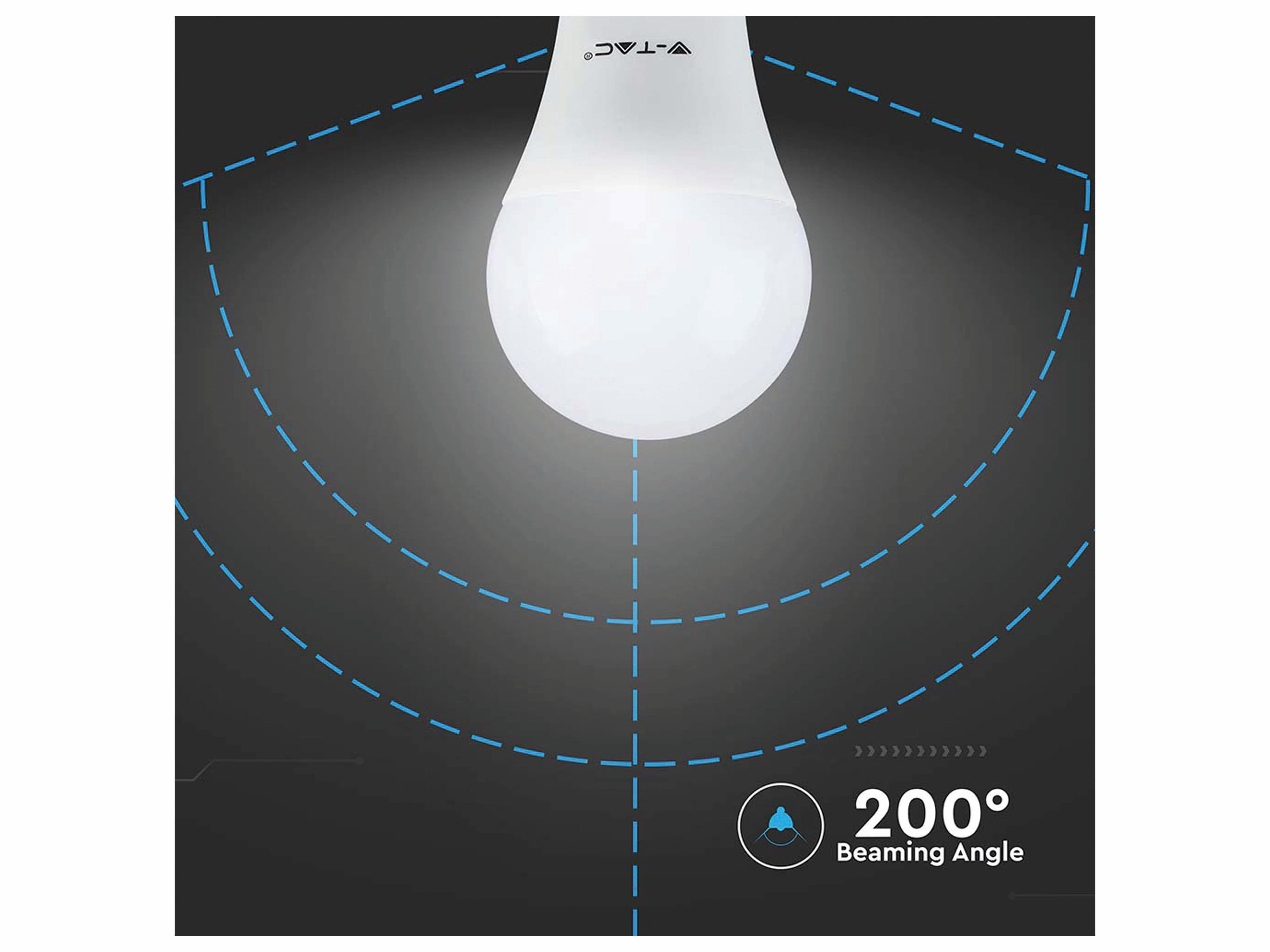 V-TAC LED-Lampe VT-2099, E27, EEK: F, 8,5 W, 806 lm, 3000 K