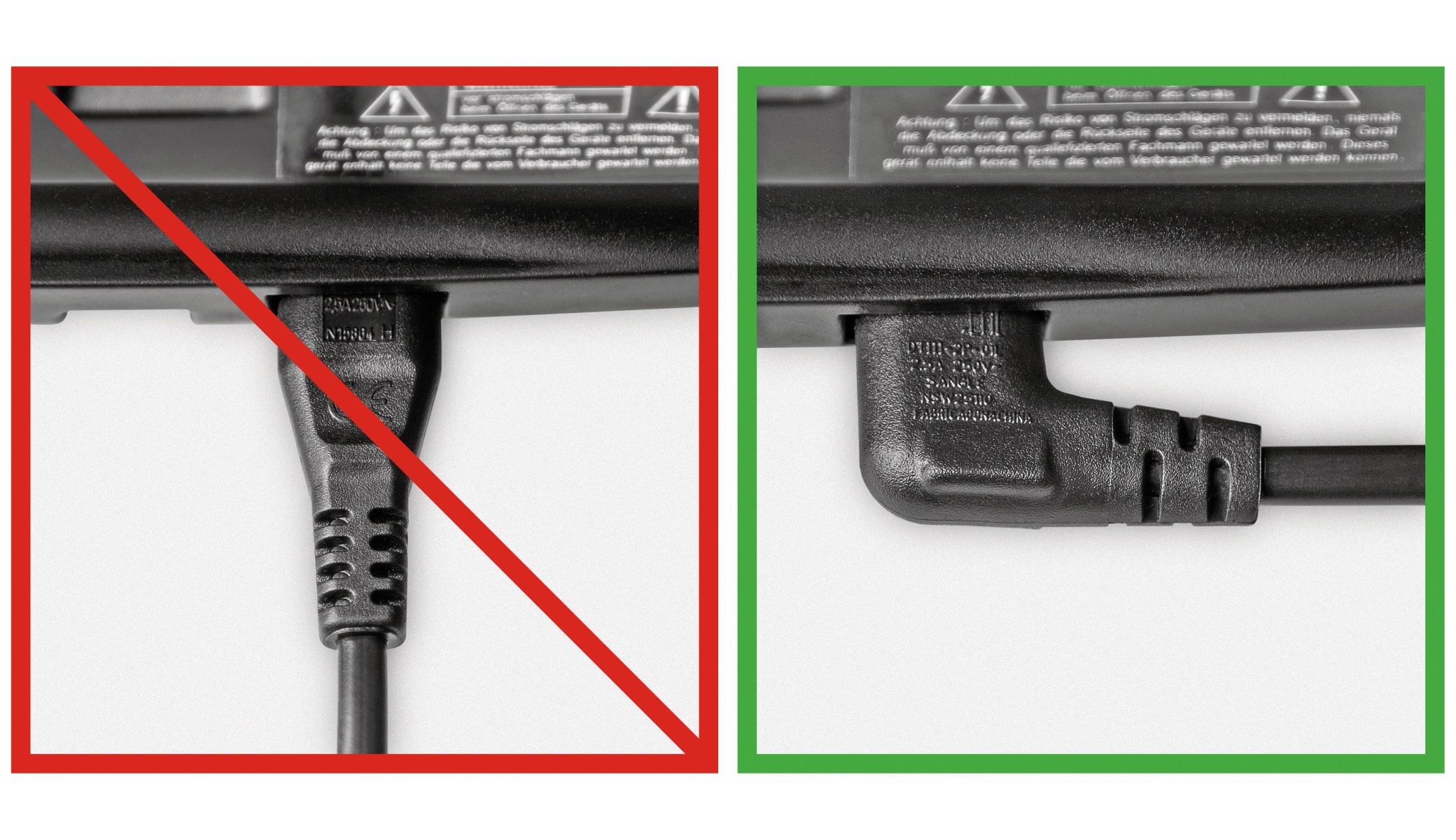 GOOBAY Euro-Netzkabel mit Doppelnutkupplung, weiß, 5m, 90°