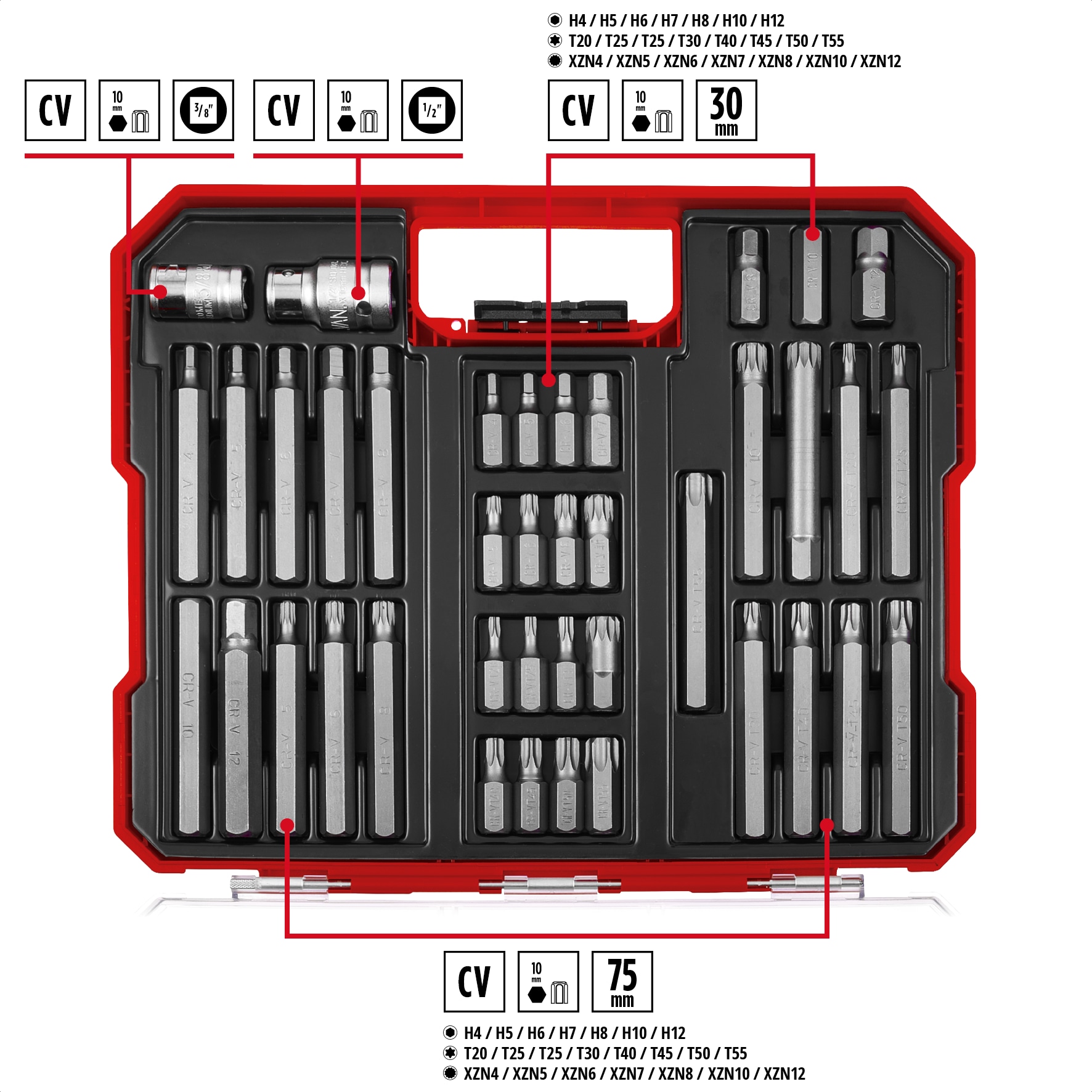 EINHELL Kraftbit-Set, 109032, XL-Case, 40-teilig