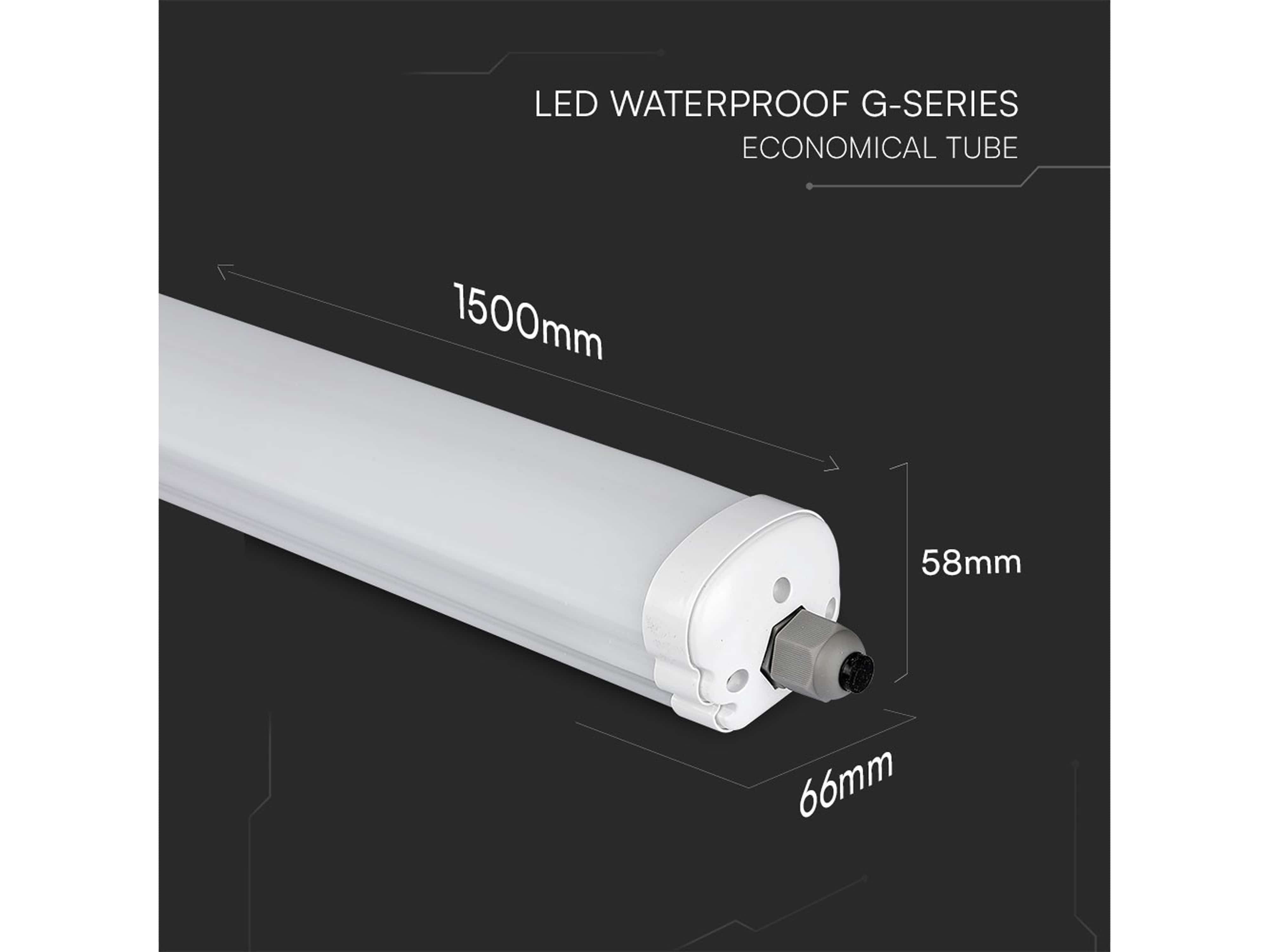 V-TAC LED-Feuchtraumleuchte VT-1574S, EEK: E, 48W, 5760lm, 4000K, 1500mm