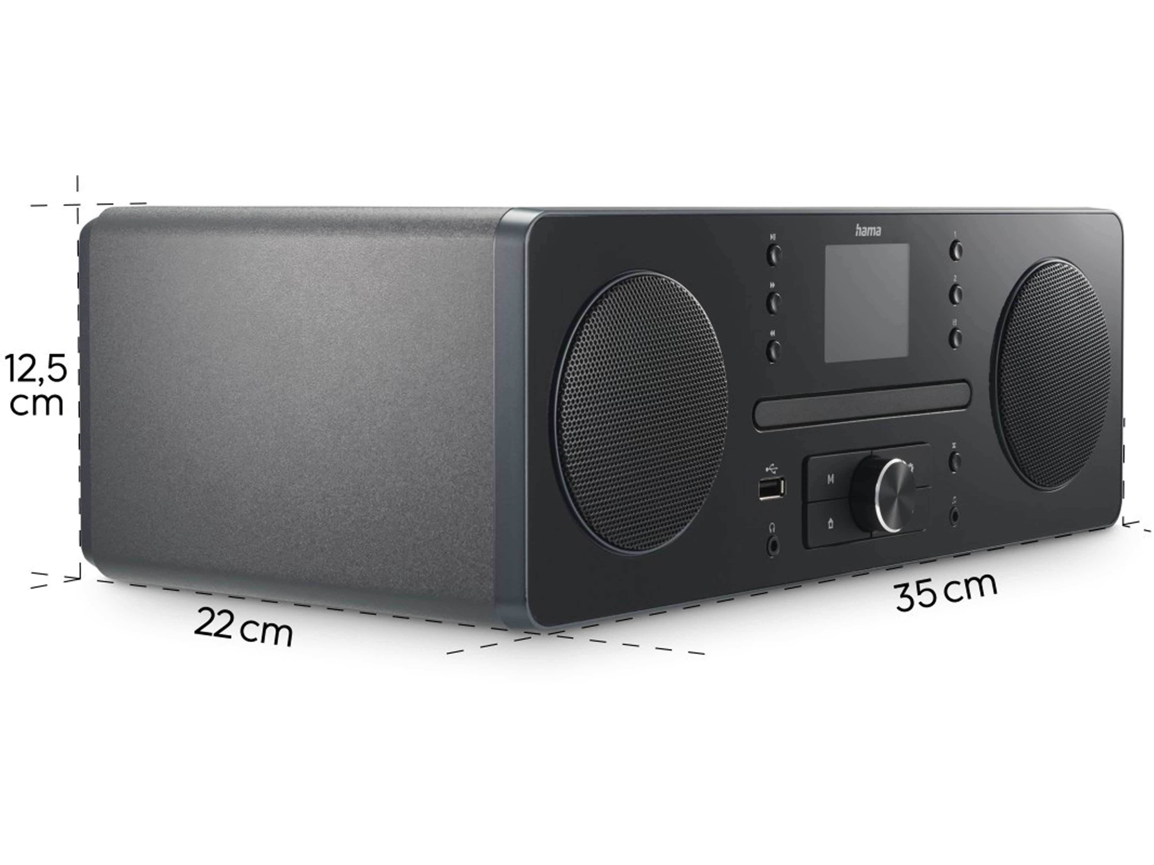 HAMA Digitalradio DR1560CBT, DAB+/FM/CD/Bluetooth/schwarz