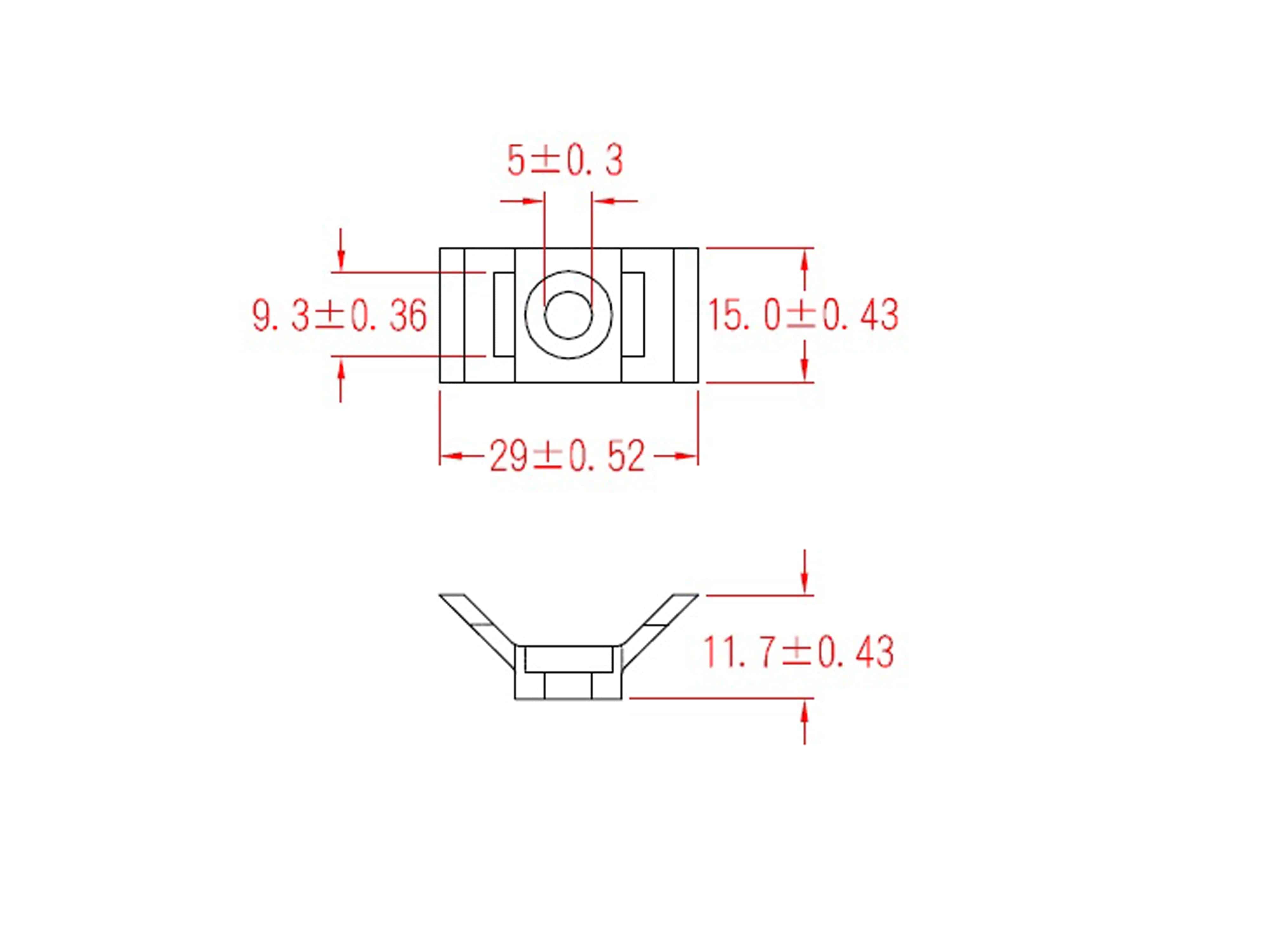 KSS Befestigungssockel schraubbar Polyamid 6.6, Natur, Befestigungsloch 5, L=30, B=14,7, 1 Stück