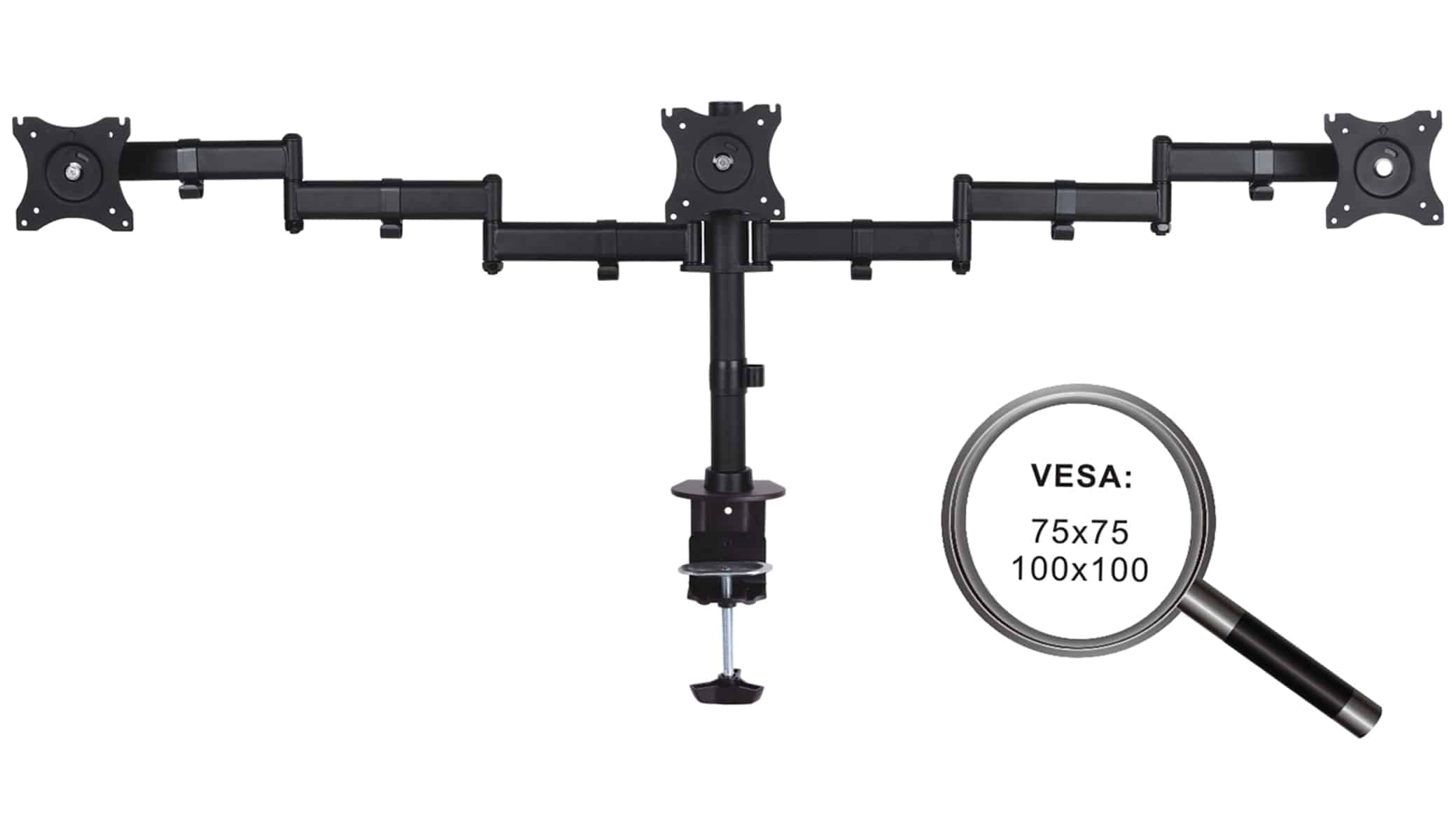 PUREMOUNTS LCD-Schreibtischhalter PM-Office-03, VESA 100x100mm