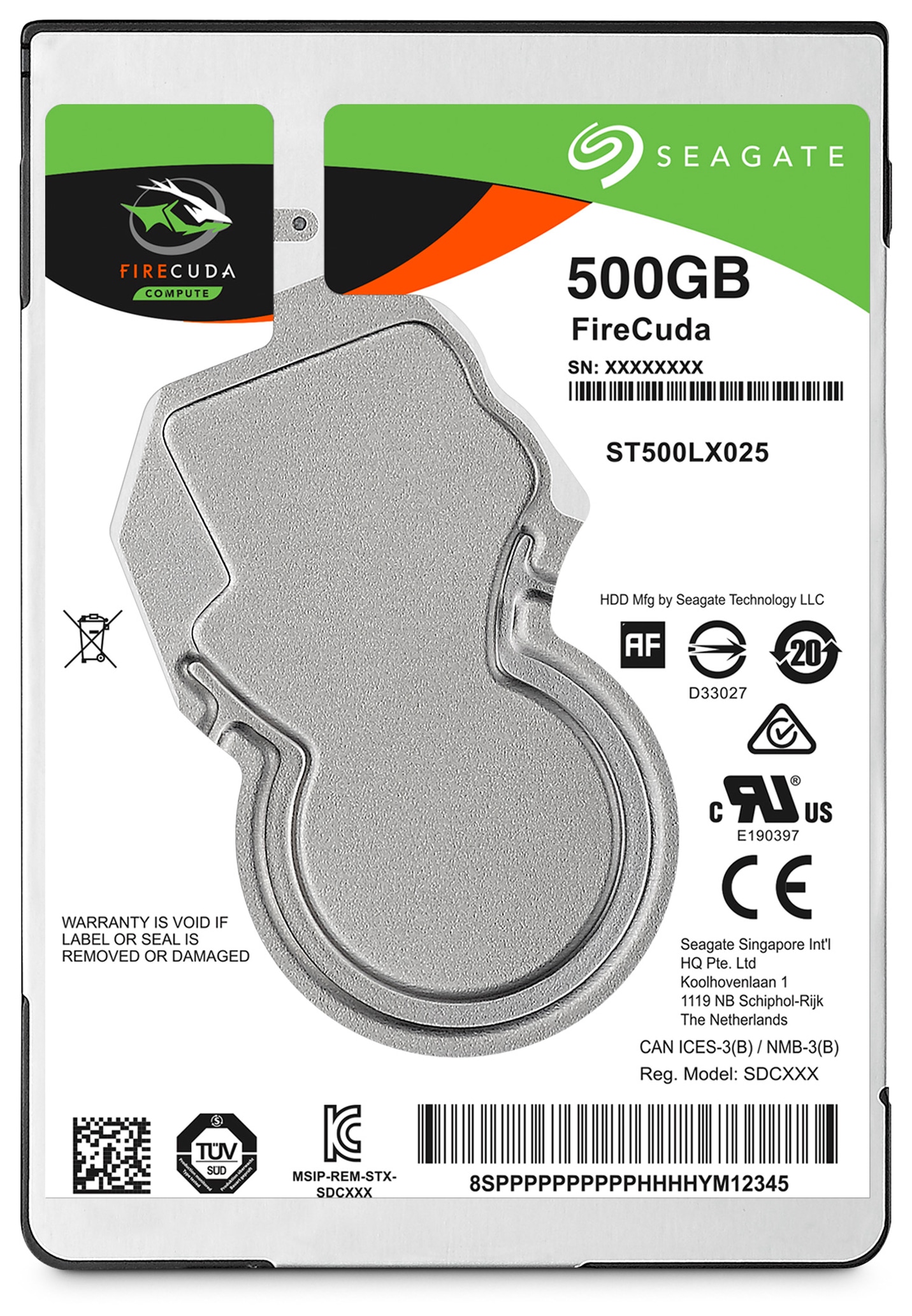 Seagate SATA-HDD Firecuda ST500LX025, 2,5", 500GB, 5400RPM, 128MB