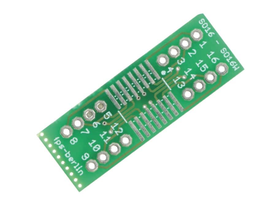 IC-Adapterplatine, SO16/SO16W, Labor-Steckboard optimiert