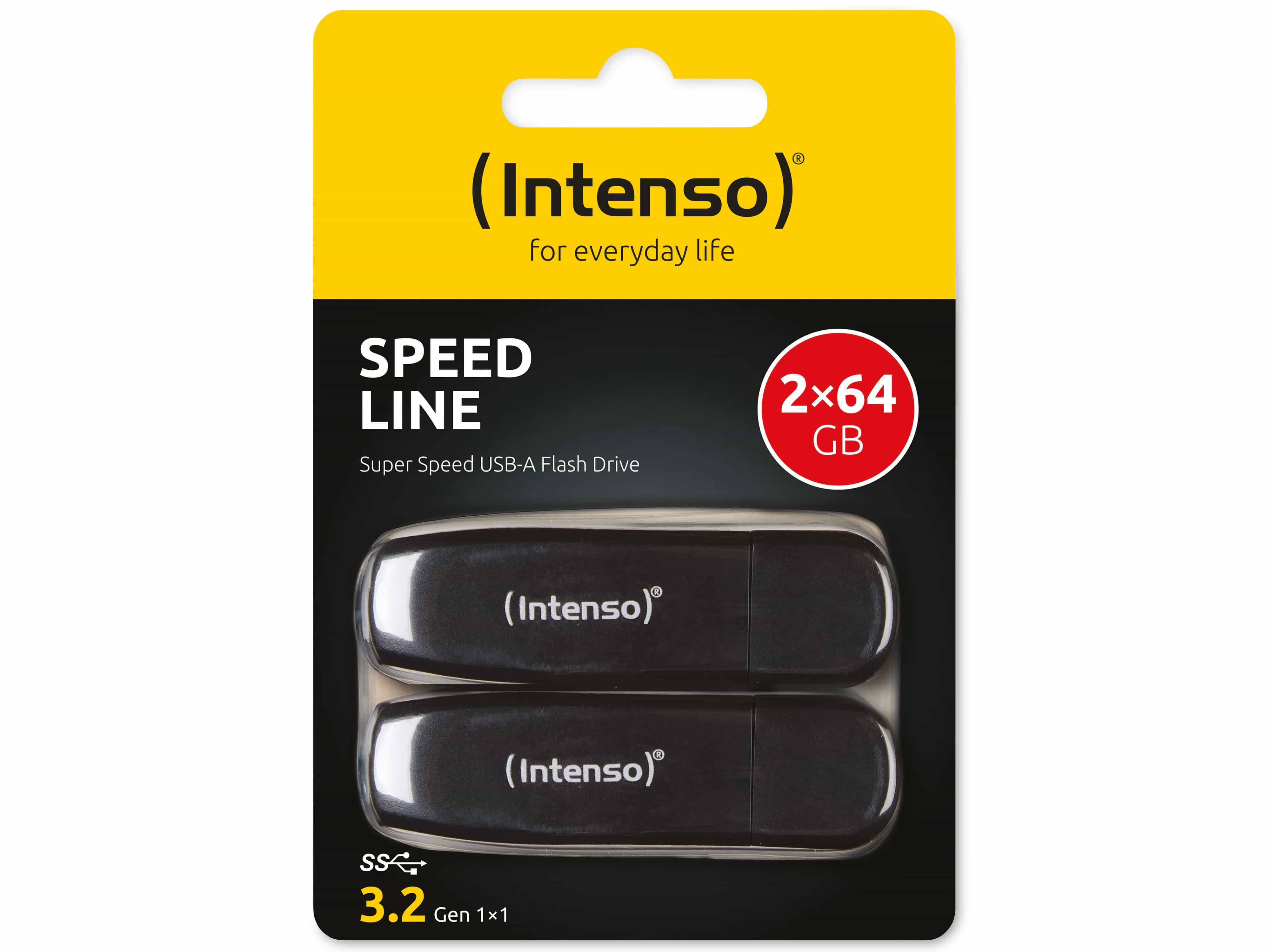 INTENSO USB 3.2 Speicherstick Speed Line, 64 GB, 2er-Set