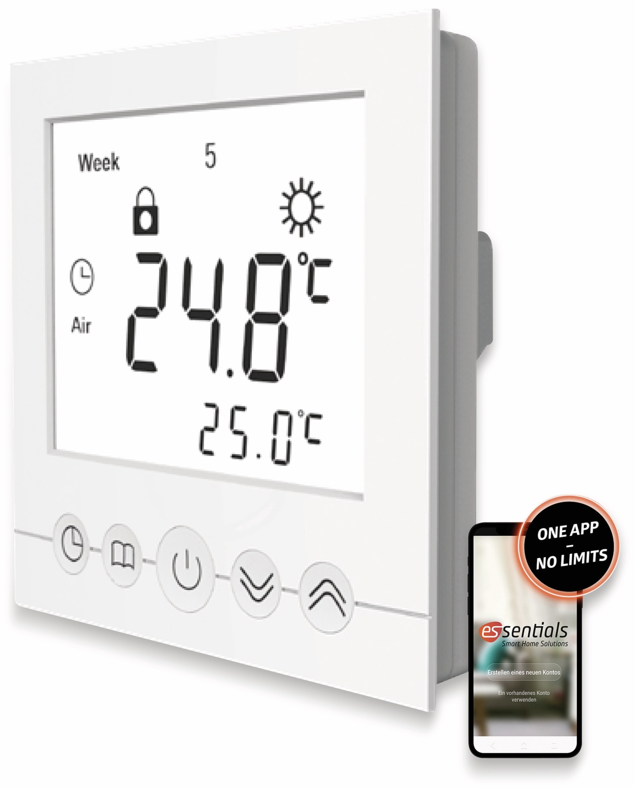 ESSENTIALS Wandthermostat für Fußbodenheizung