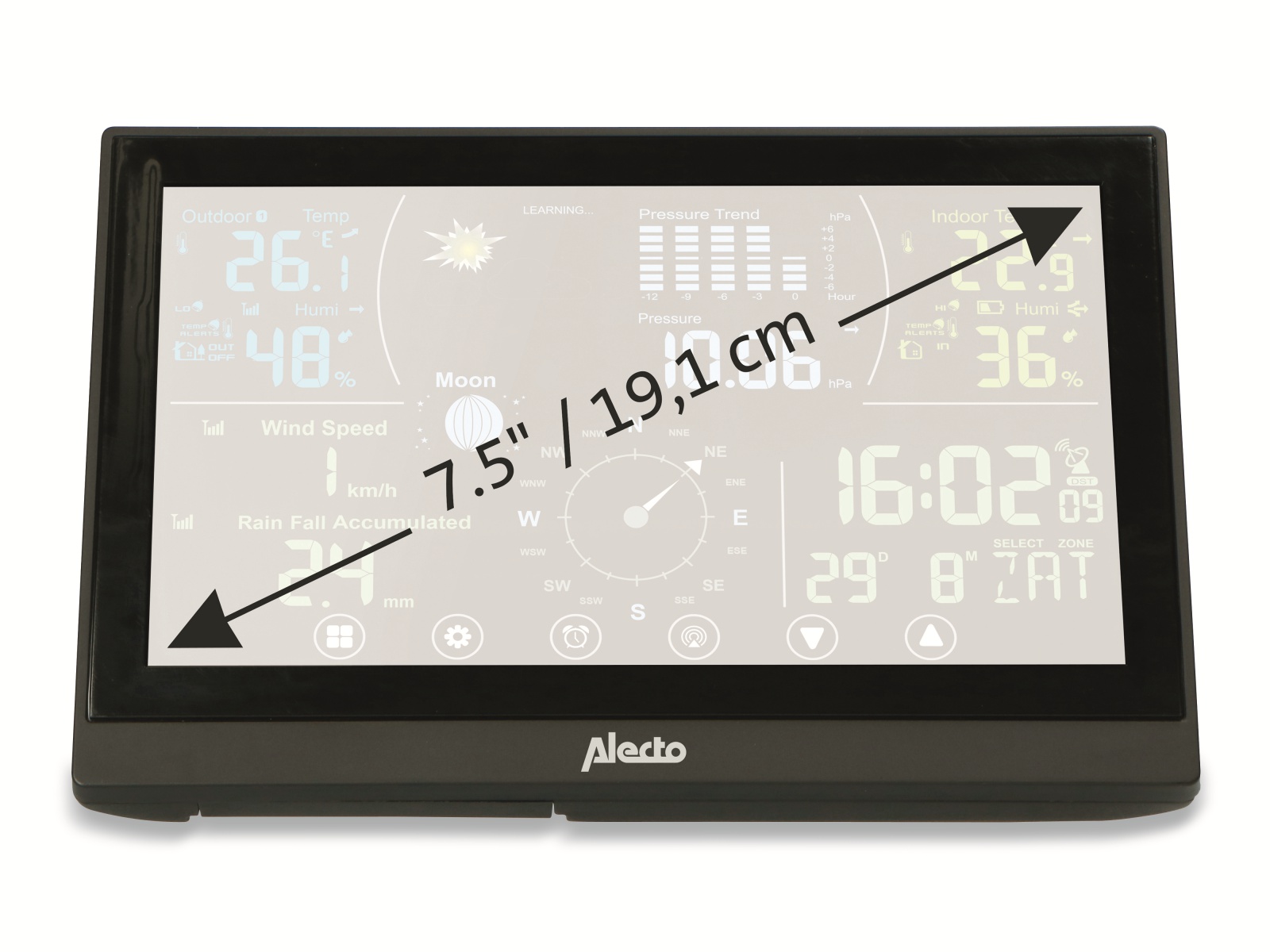 ALECTO Wetterstation WS-3850, schwarz