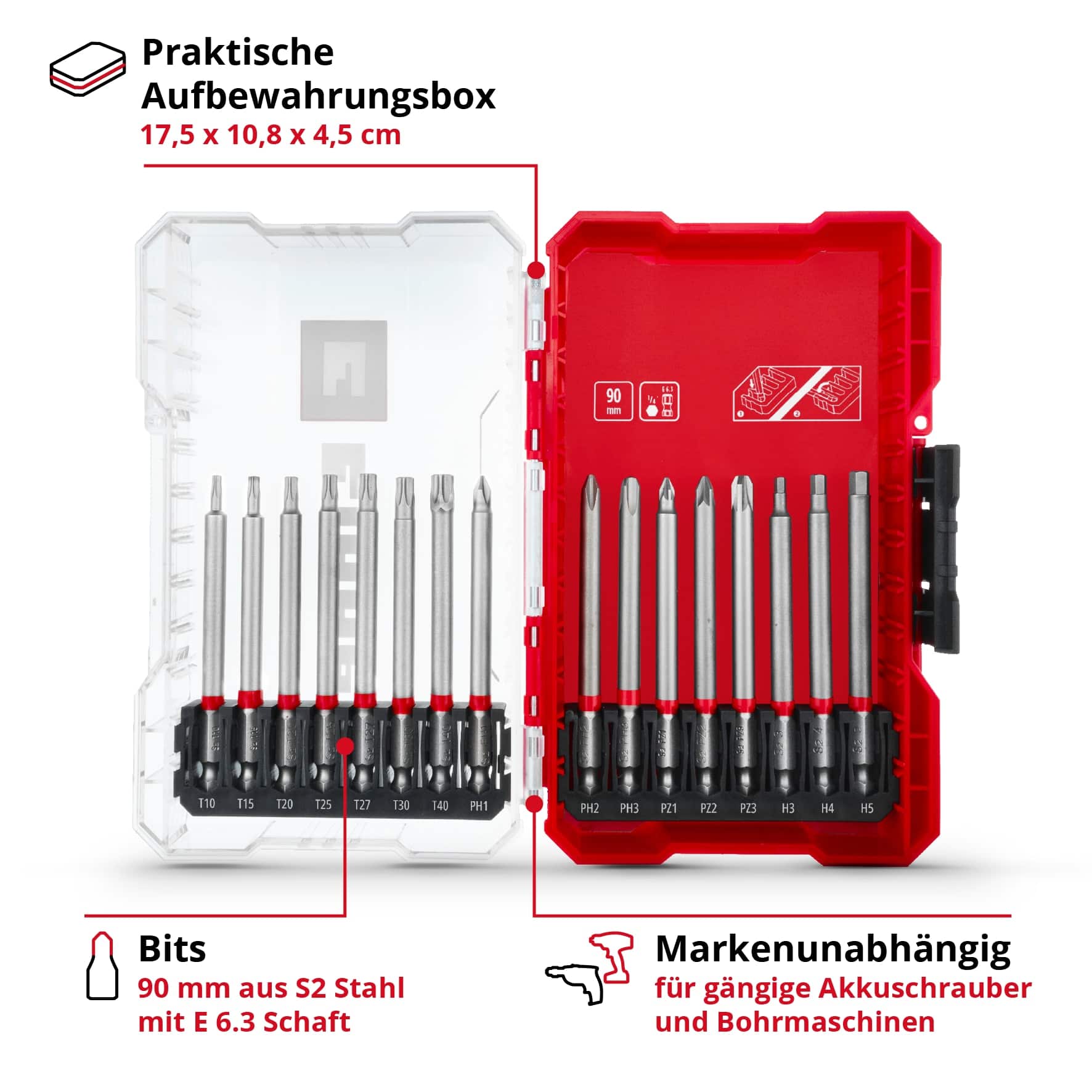 EINHELL Bit-Set, 118973, M-Case, 16-teilig