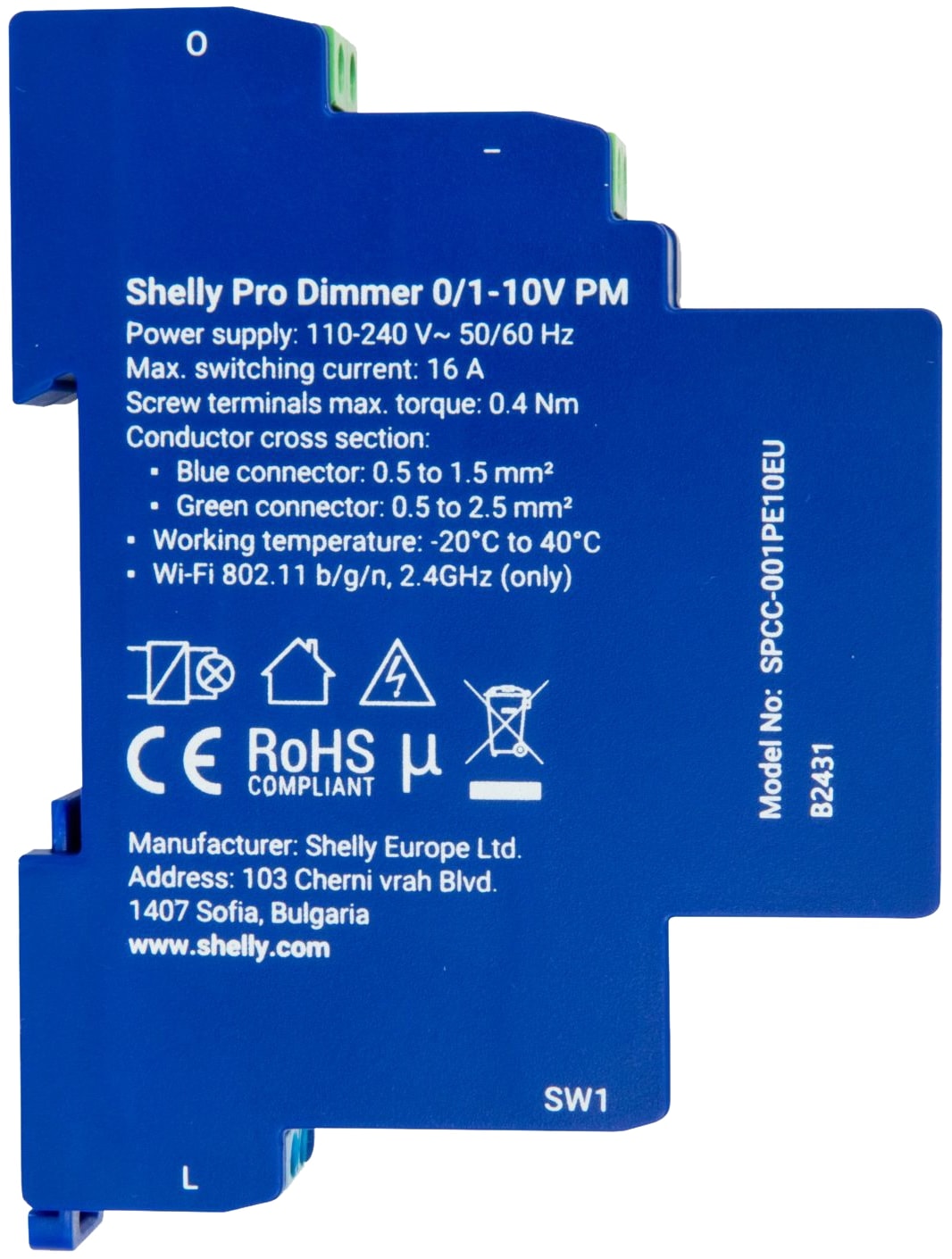 SHELLY Dimmer Pro 0/1-10V PM, WLAN, BT, LAN