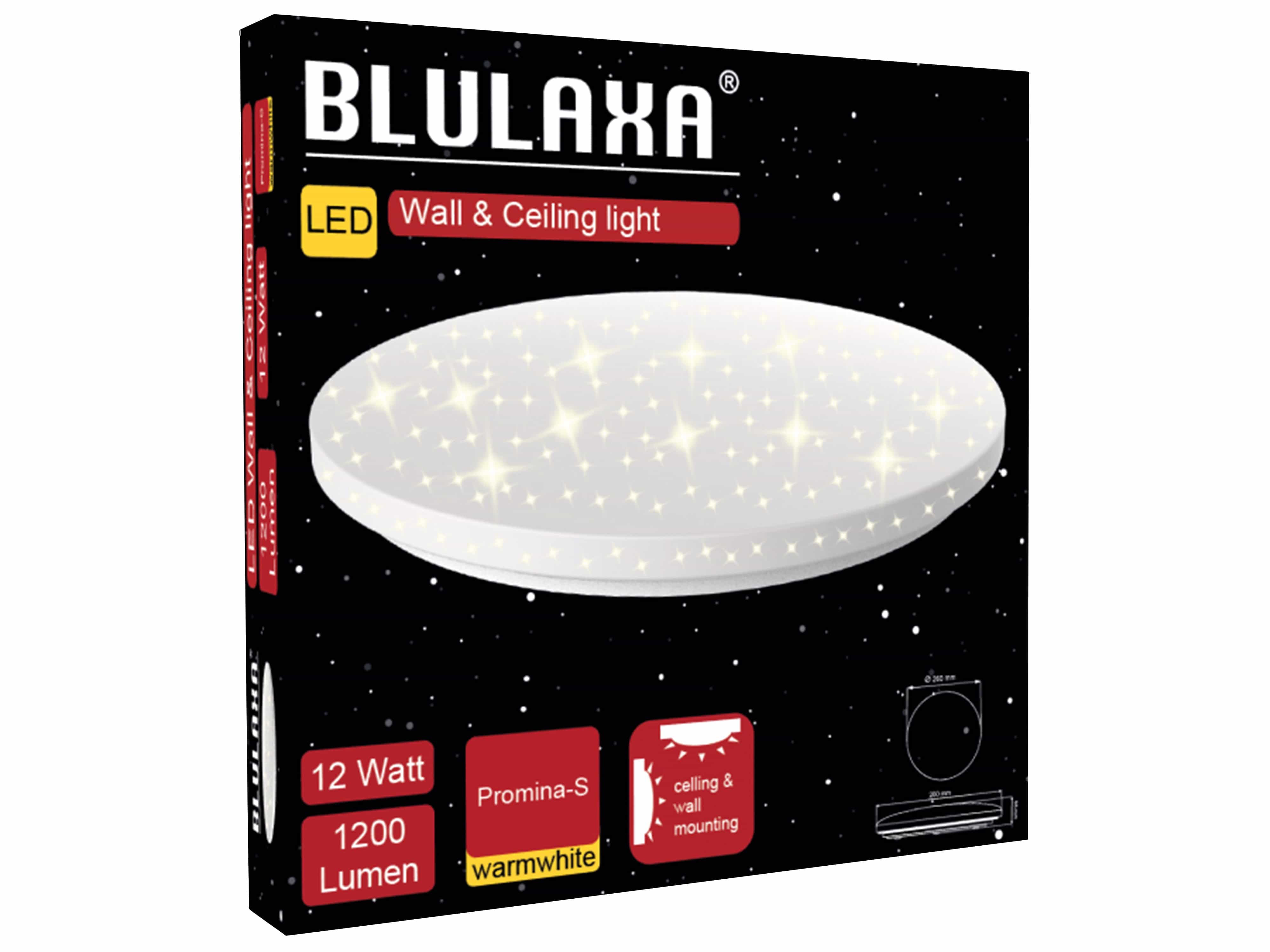 BLULAXA LED-Deckenleuchte, Promina-S, Sternenhimmel, 12W, 3000K